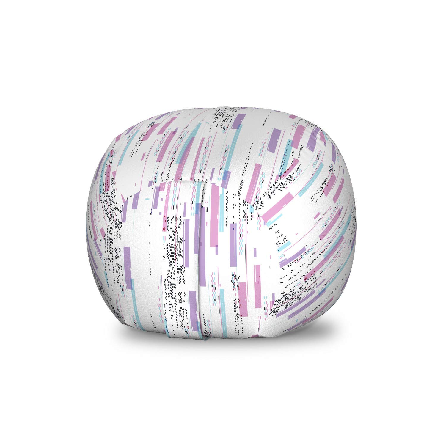 Ambesonne Aqua and Pink Storage Toy Bag Chair - Futuristic Streaks with Digital Spots, Washable Stuffed Animal Organizer (Small Size, Aqua Lavender) - Perfect for Kids' Room, Nursery, and Playroom Organization