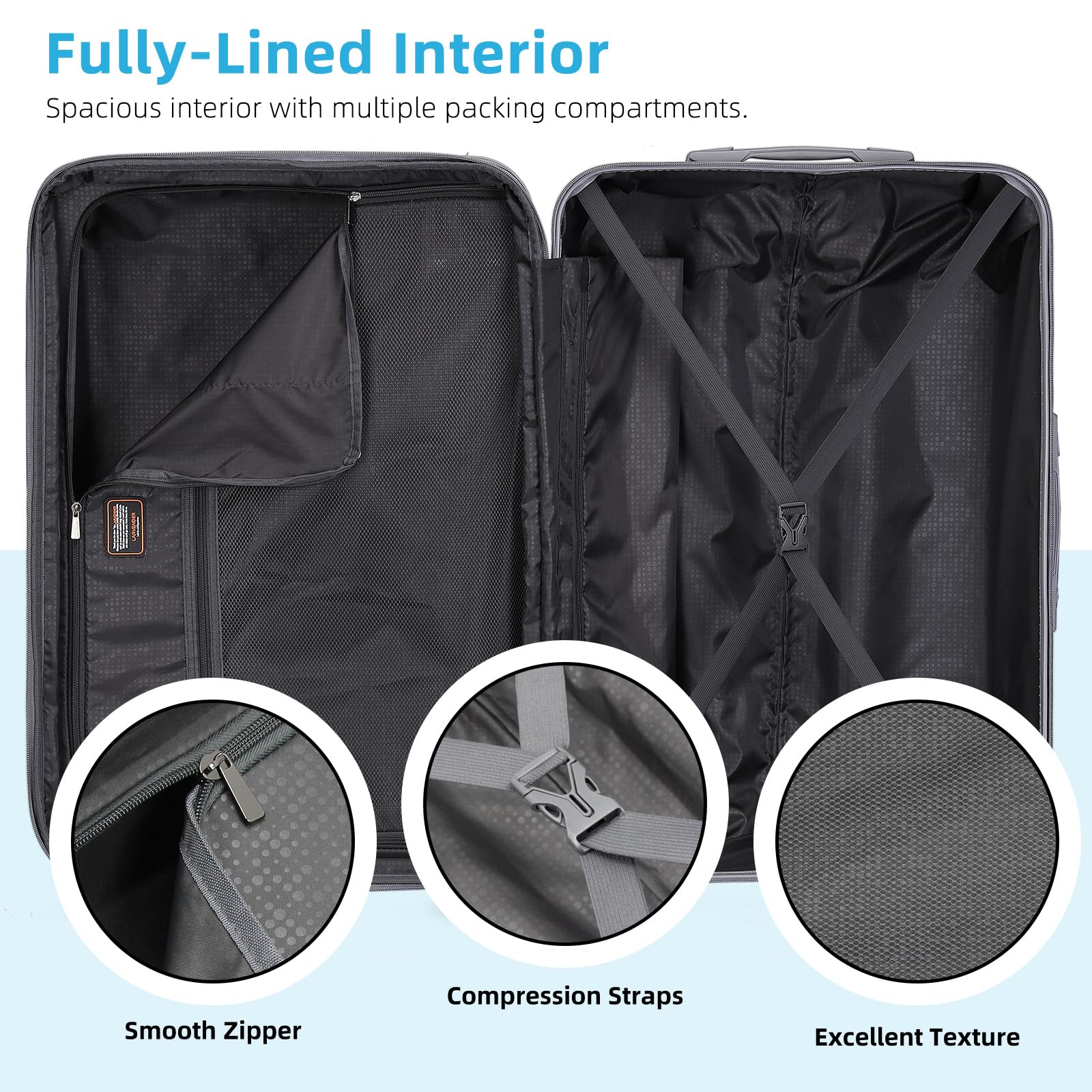Lavender 3-Piece Hardside Luggage Set - 20