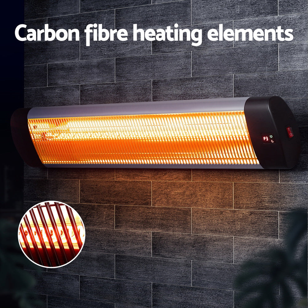 Devanti 3000W Electric Strip Heater - Fast Heating Radiant Space Heater for Home & Office - Perfect for Garages, Workshops, and Indoor Heating