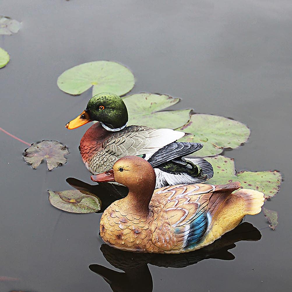 Floating Mandarin Duck Statue - Handcrafted Garden Pond Decor for Outdoor Water Features | Perfect for Ponds, Fountains & Backyard Landscaping
