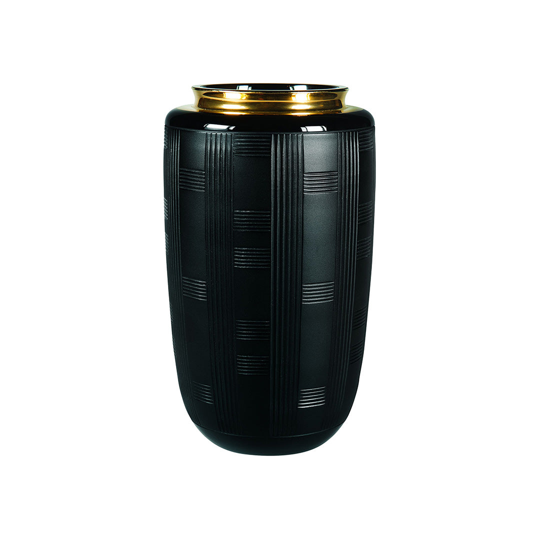 Elegant Jet Black Medium Vase for Home Decor - Perfect for Flowers, Centerpieces & Modern Interior Design