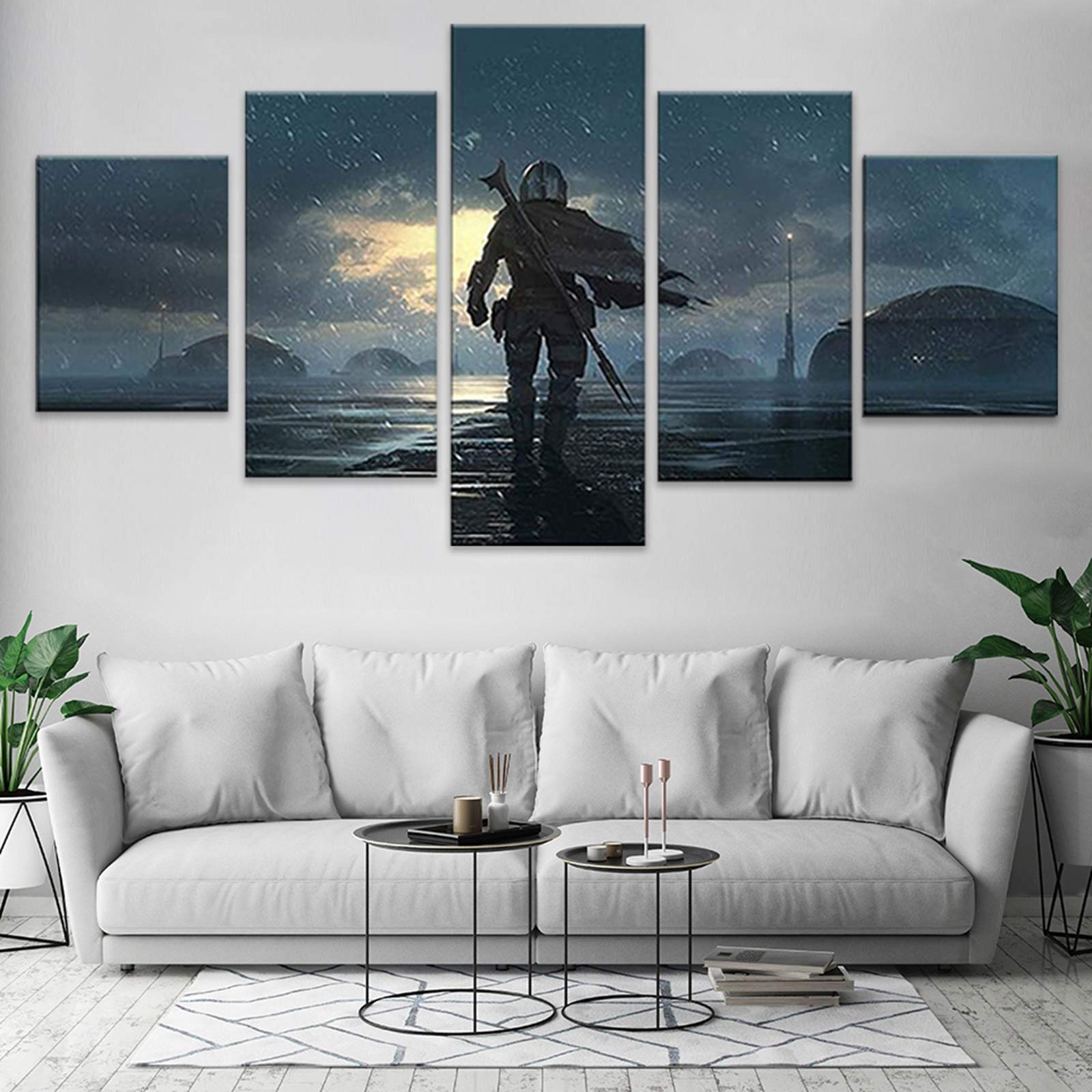 5-Panel Canvas Wall Art Poster Set - Modern Abstract Living Room Decor (12x20x2, 12x28x2, 12x32x1) - Perfect for Home, Office & Bedroom Wall Decorations