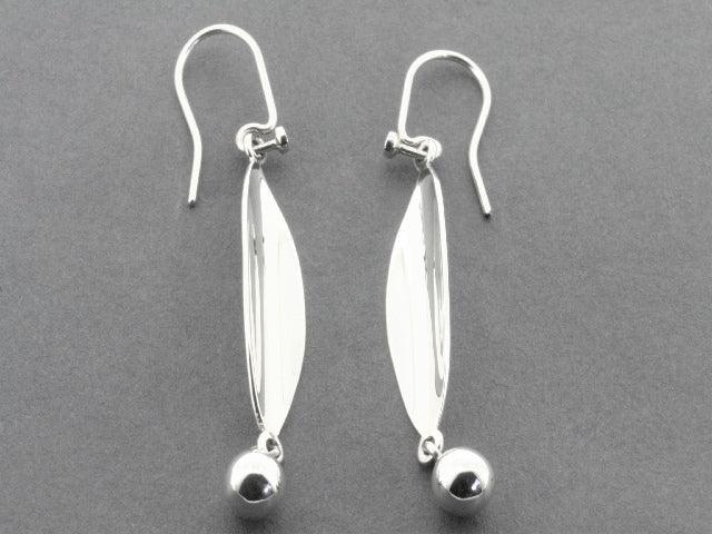 Sterling Silver Leaf & Ball Earrings for Women - Elegant Nature-Inspired Jewelry for Everyday Wear & Special Occasions