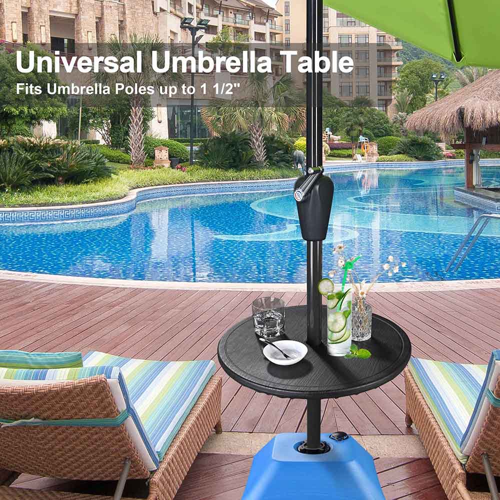 TheLAShop Premium 20x1.5 Inch Patio Beach Umbrella Table Tray - Durable Outdoor Drink Holder for Poolside, Backyard, Picnic & BBQ Parties
