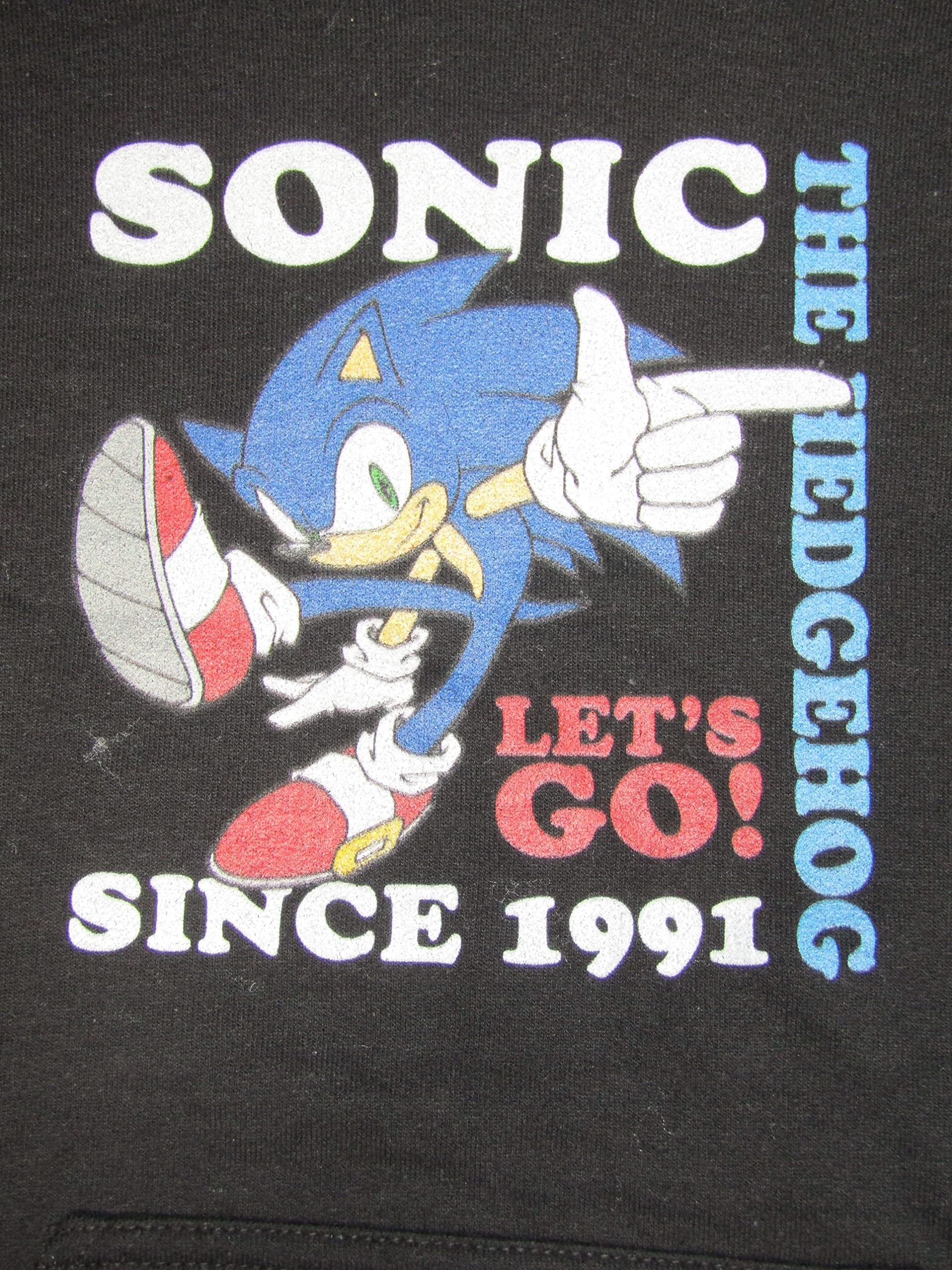 Sonic The Hedgehog Let's Go Since 1991 Boys Black Pullover Hoodie - Retro Gaming Sweatshirt for Kids, Teens & Adults - Perfect for Casual Wear, Video Game Parties & Gamer Gifts