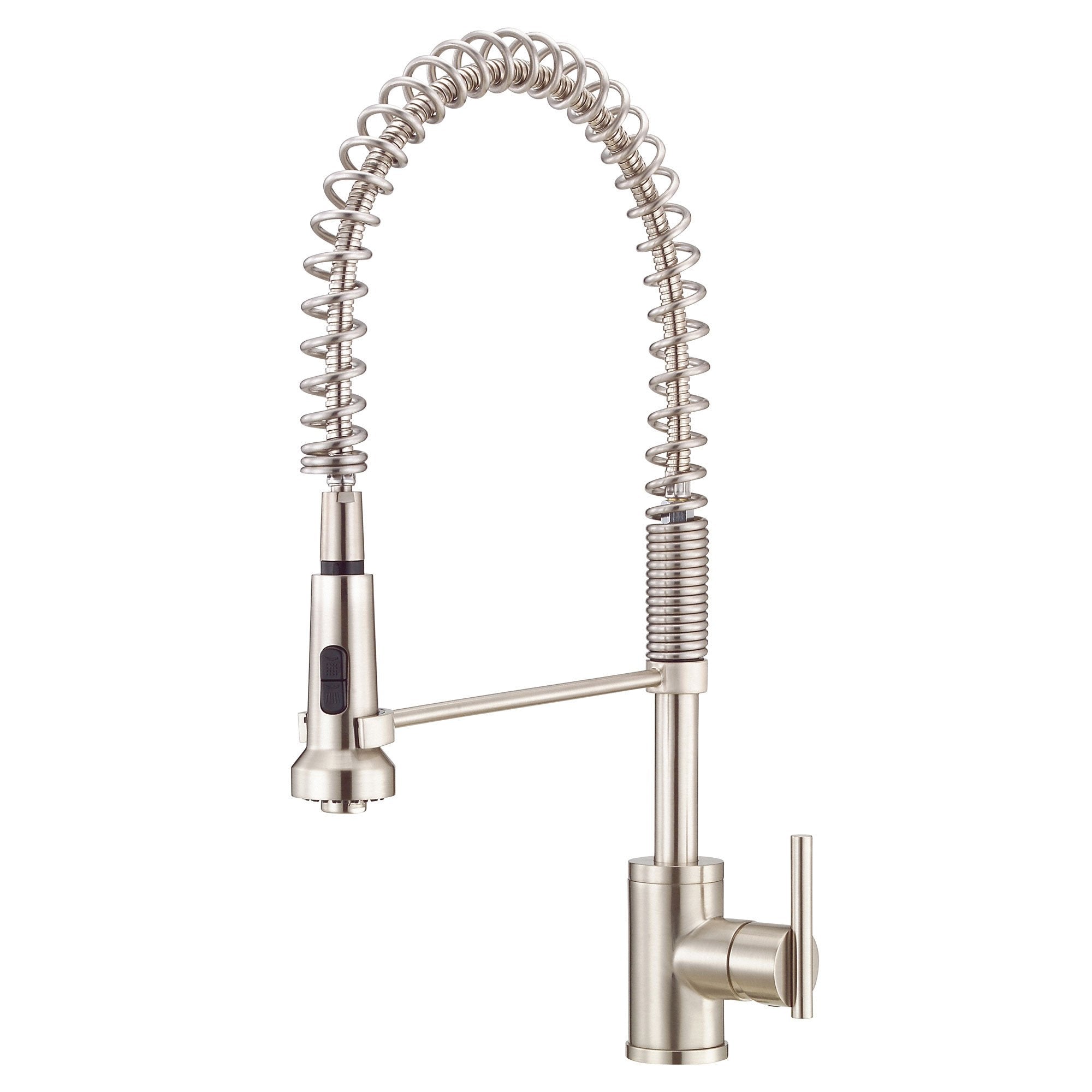 Danze Parma Commercial Style Kitchen Faucet - Stainless Steel Modern Pre-Rinse Sprayer for Restaurant & Home Use | Heavy Duty Pull Down Spray Head with High Arc Spout | Perfect for Busy Kitchens & Food Prep Areas