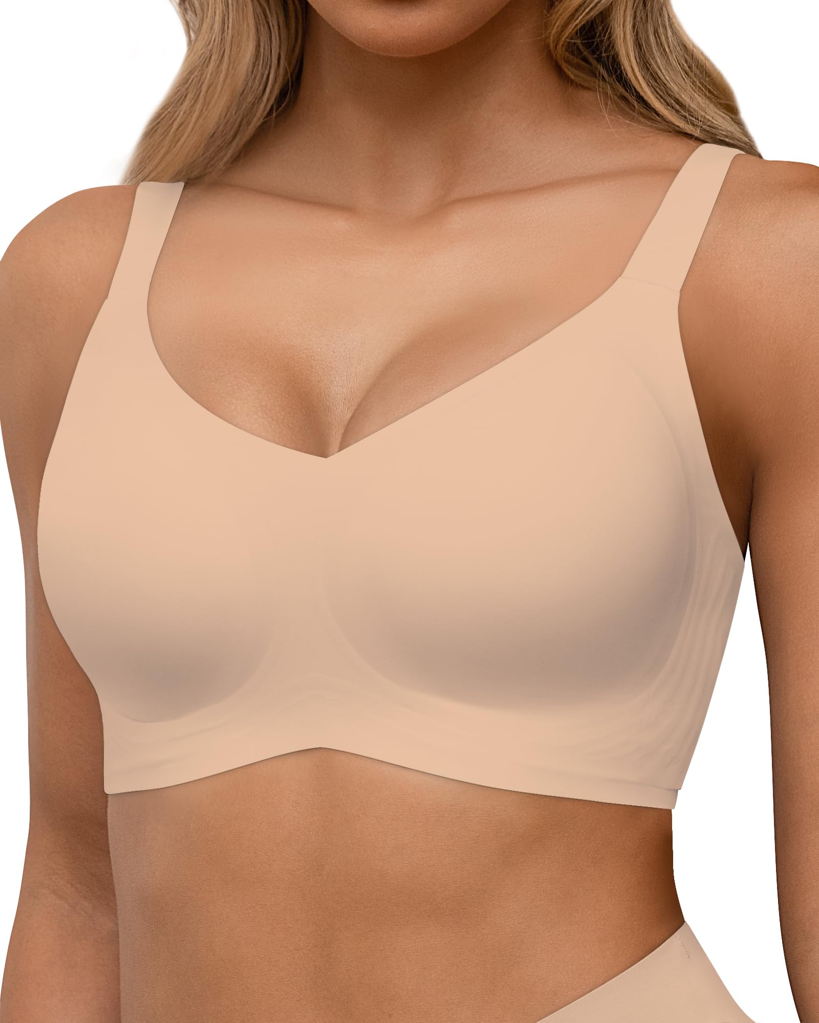 HORISUN Wireless Push Up Bra for Women - Seamless Full Coverage Comfort Bralette with Support - Perfect for Everyday Wear, Yoga & Lounge