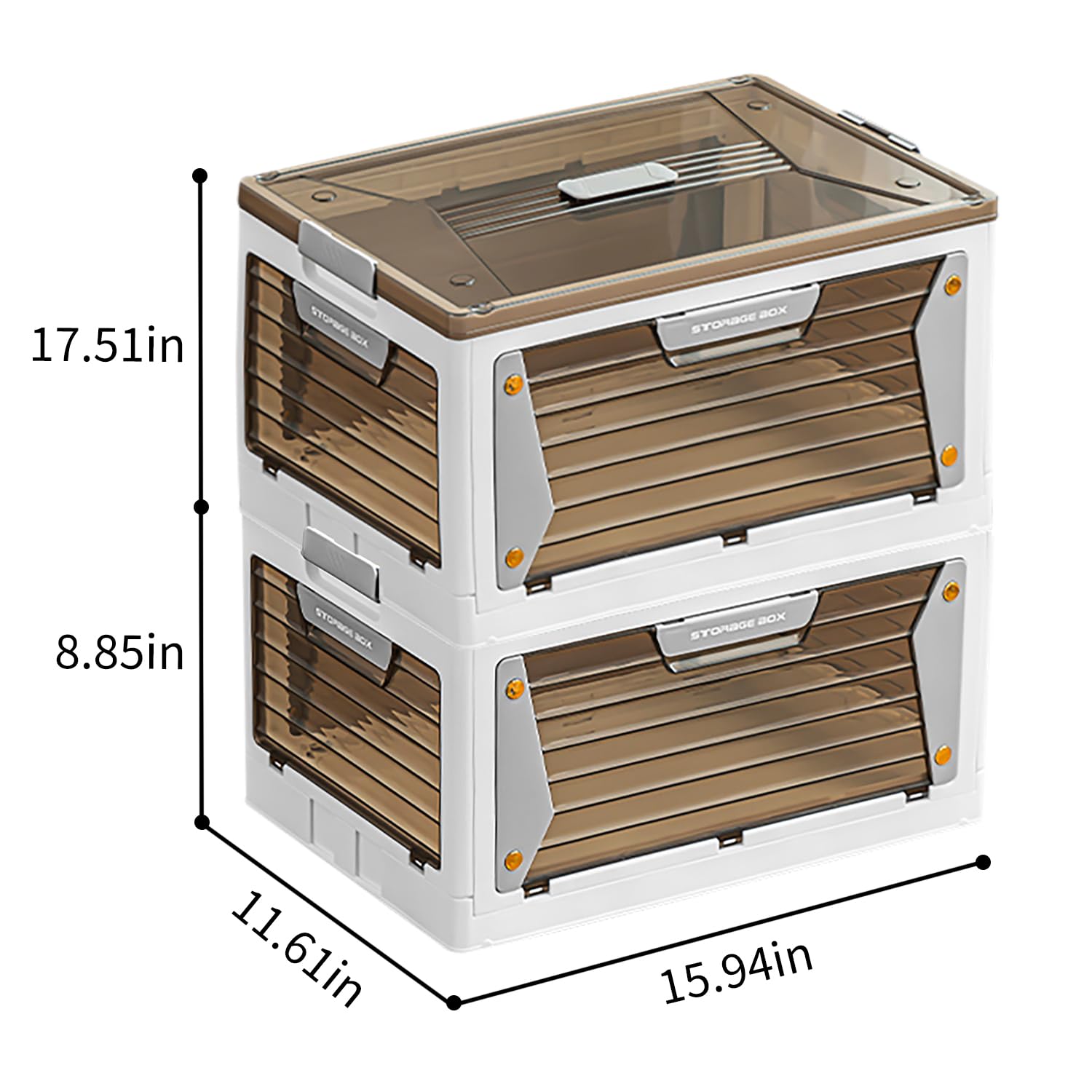 Stackable Plastic Storage Bins with Wheels & Lids - 2 Pack Collapsible Storage Containers with Handles for Bedroom, Living Room, Kitchen & Closet Organization | Perfect for Home Storage, Moving & Office Organization