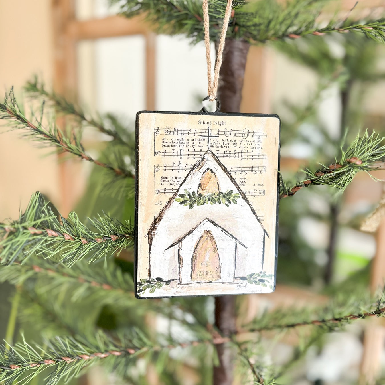 6-Piece Double Sided Christmas Music Sheet Ornaments - Religious Holiday Tree Decorations for Church, Home & Office (Perfect for Xmas Tree, Gift Wrapping & Holiday Party Decor)