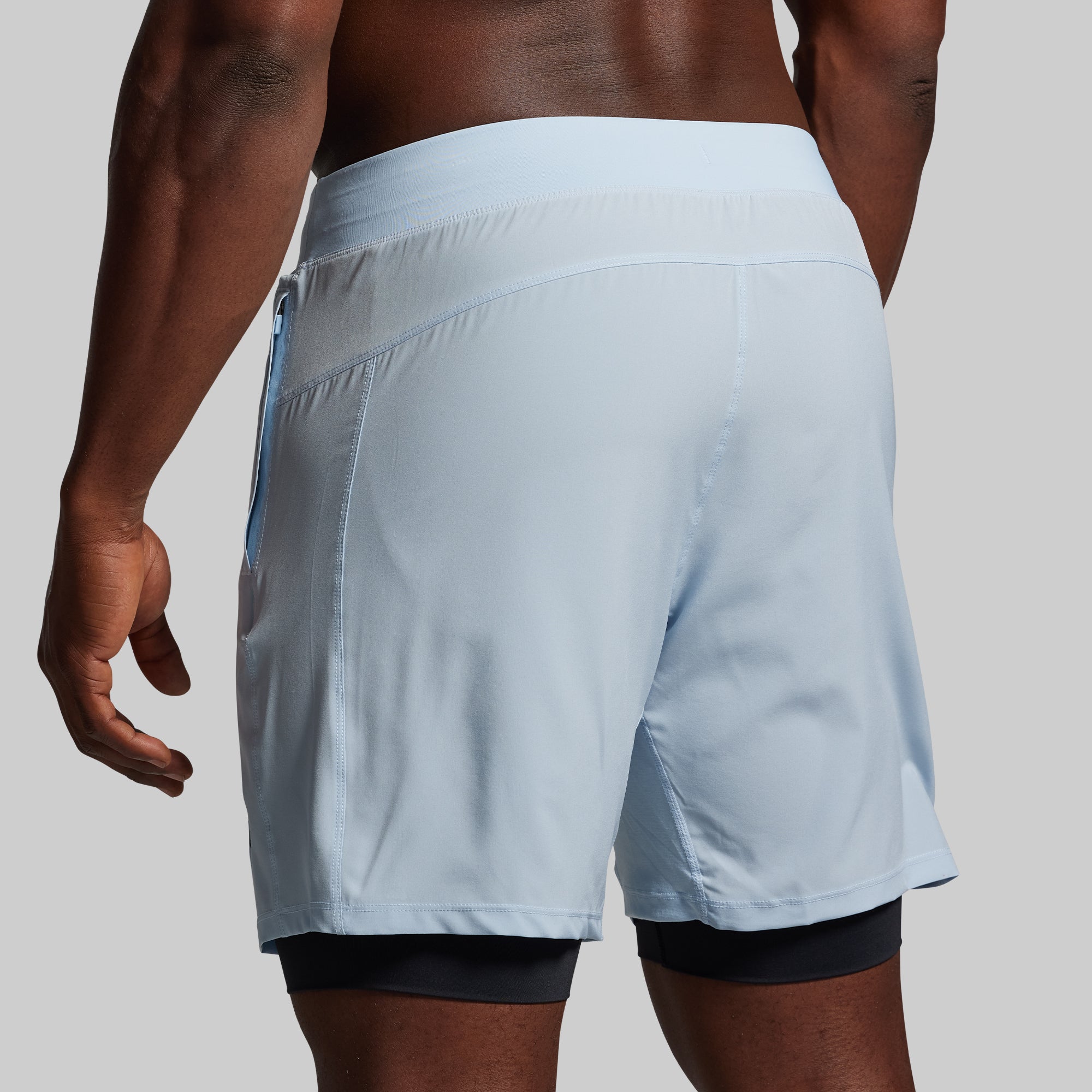 Versatile Compression Shorts for Men - 7-Inch Inseam, Breathable Chambray Fabric - Ideal for Running, Gym Workouts & Active Lifestyle