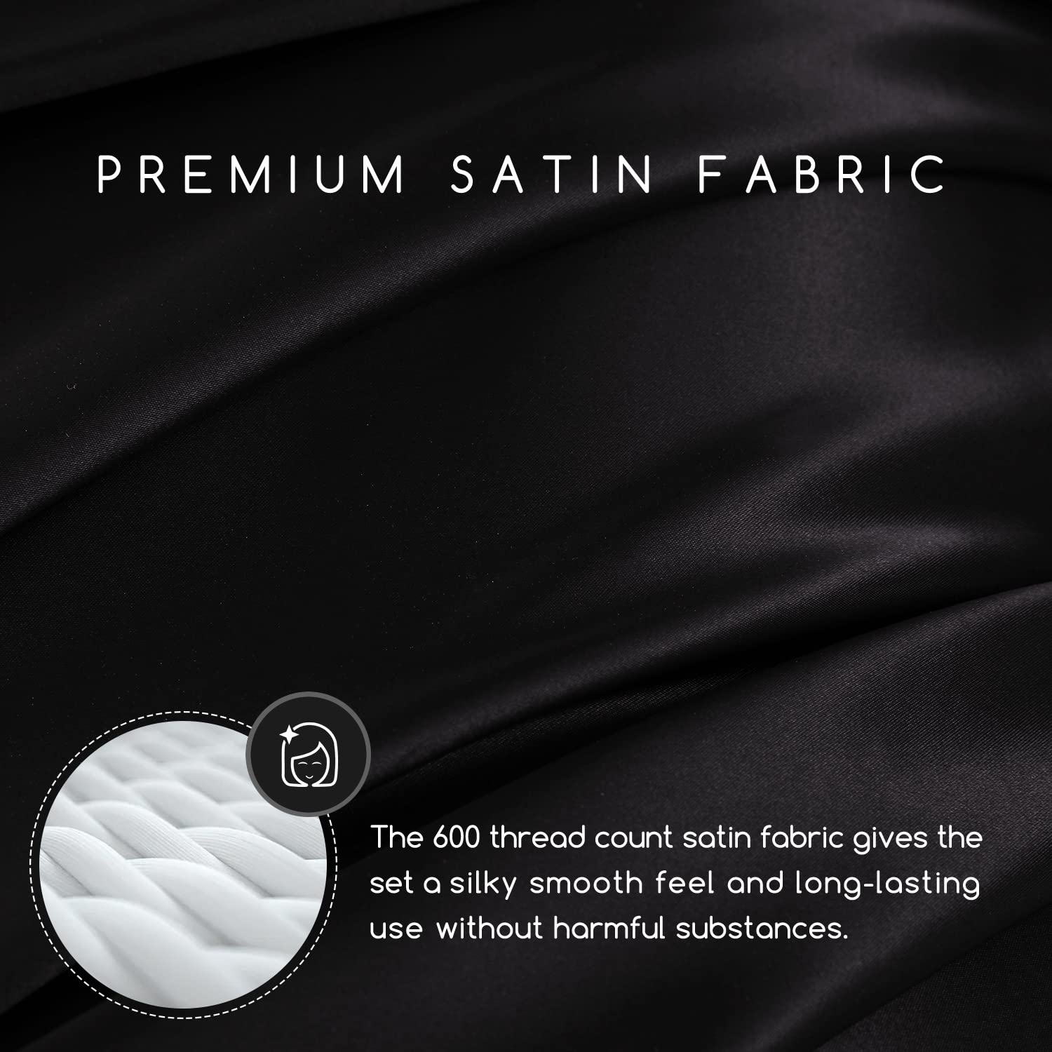 Luxury Satin Bed Sheets Set - Full Size 6-Piece Silky Soft Bedding with 15