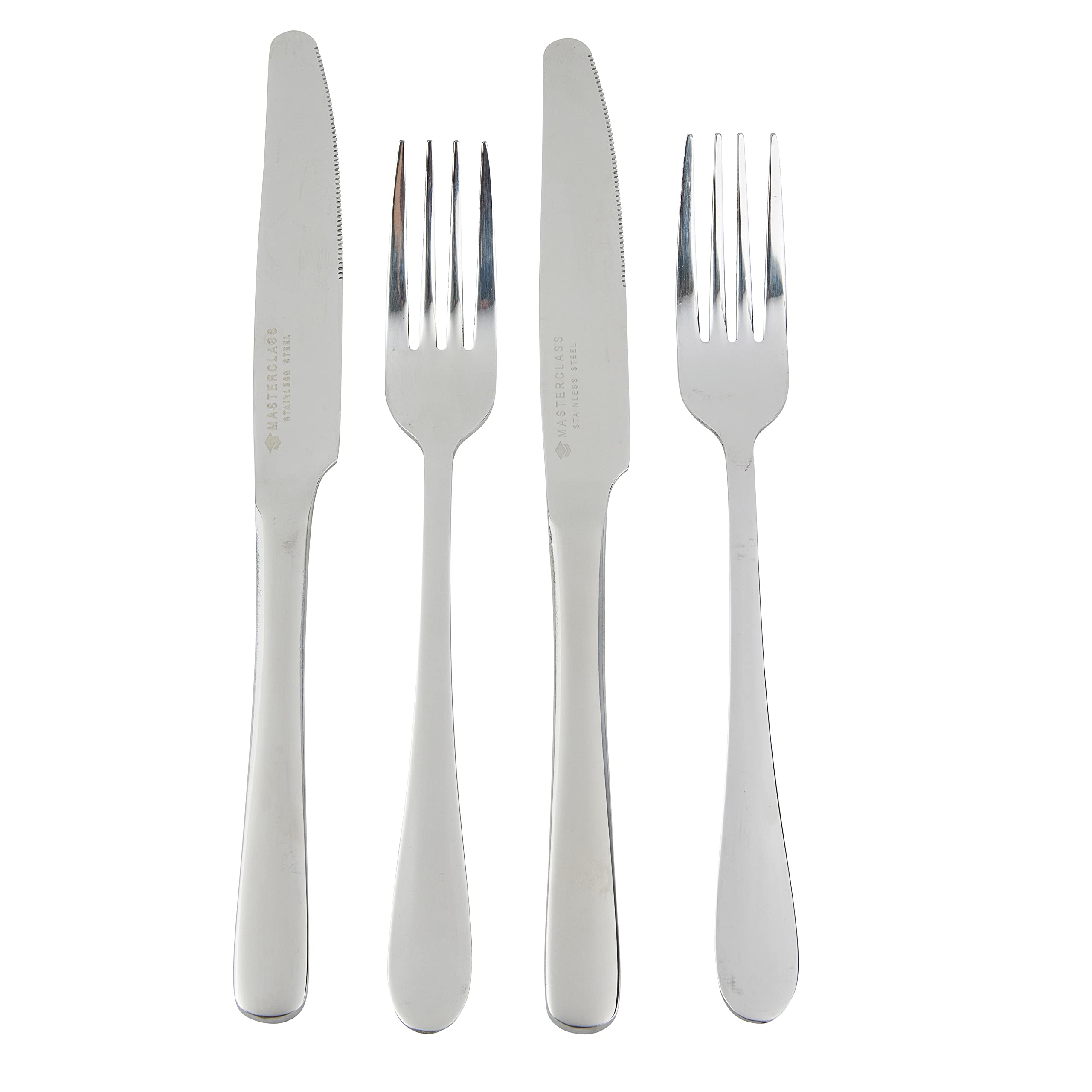 Premium Stainless Steel Dinner Knives and Forks Set (4-Piece) - Elegant Cutlery for Formal Dining, Dinner Parties & Holiday Gatherings