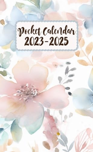 2023-2025 Floral Pocket Planner - 2.5 Year Monthly Calendar from July 2023 to December 2025 | Compact Purse Organizer with Appointment Schedule, Birthday Tracker, Contact List & Password Keeper | Perfect for Women's Handbags, Travel & Daily Planning