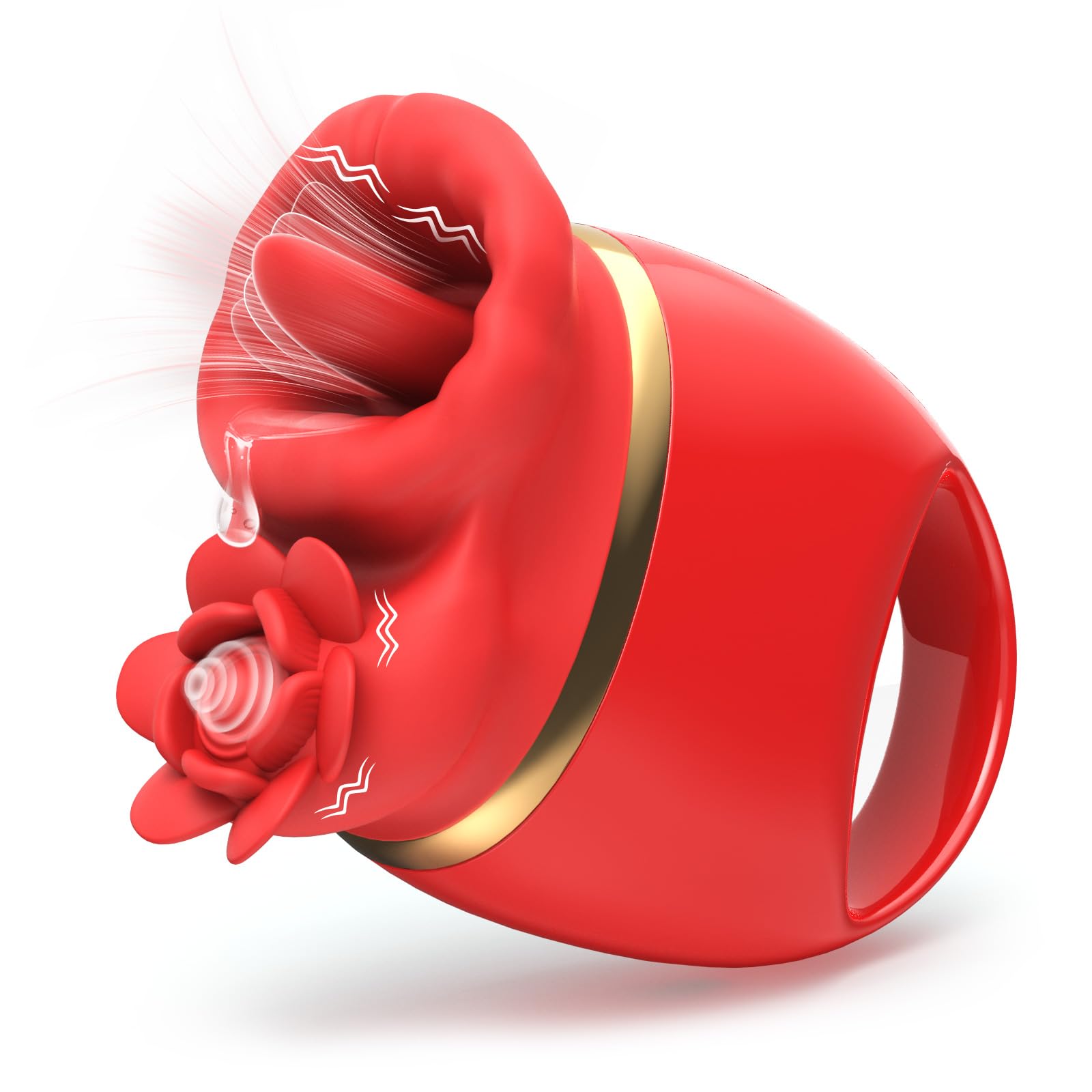 7-Speed Rose Clitoral Vibrator with Licking & Tapping Modes - 2-in-1 Nipple Stimulator for Women - Waterproof Mini Sex Toy for Couples Play & Solo Pleasure