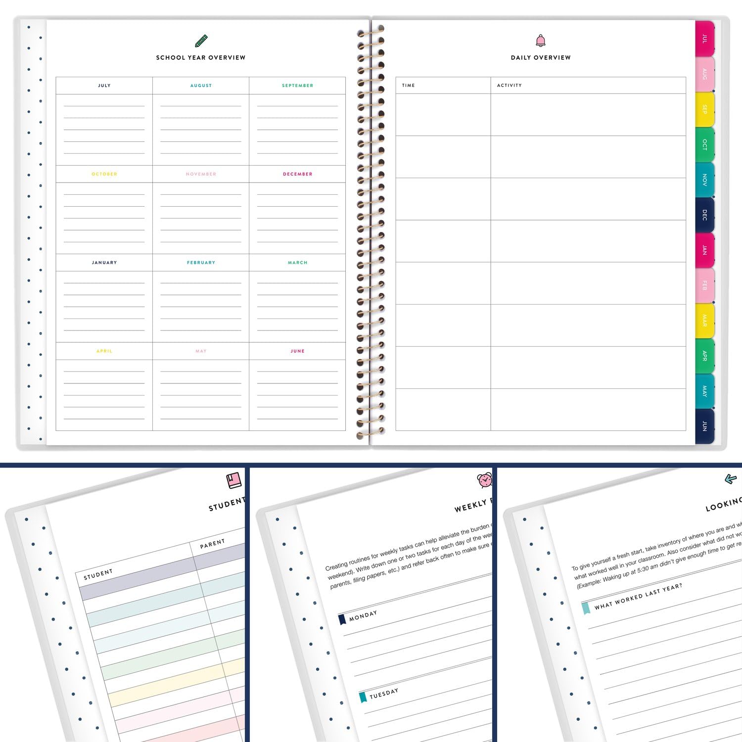 AT-A-GLANCE 2024-2025 Academic Planner - Simplified by Emily Ley, Weekly & Monthly Teacher Planner, 8.5