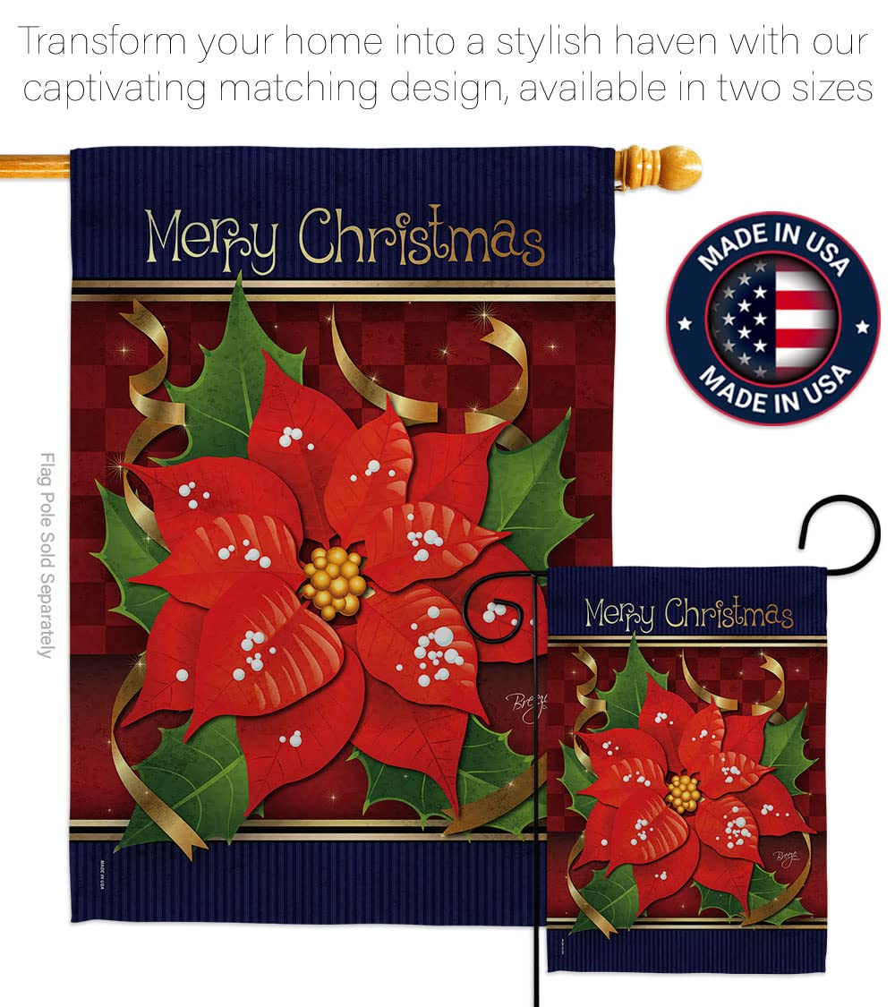 Christmas Poinsettia Garden Flag Set 13