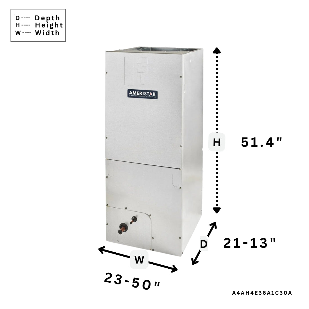 Ameristar 3.0 Ton Convertible Air Handler - 14.3 SEER A4AH4E36A1C30A - Perfect for Home Cooling & HVAC System Upgrades