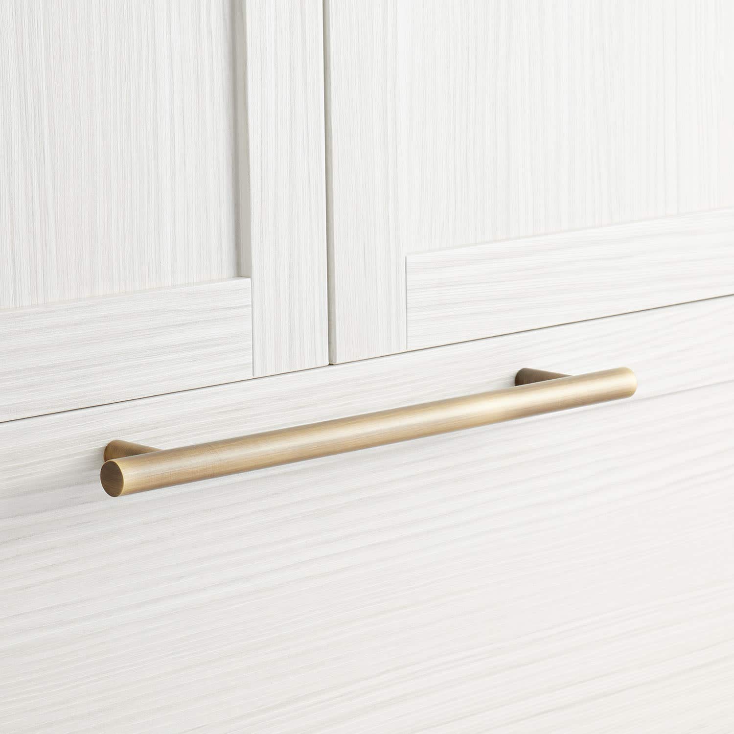 Signature Hardware 450266 Avignon 12 Inch Center to Center Bar Cabinet Pull - Antique Brass | Vintage Style Cabinet Handle for Kitchen, Bathroom & Furniture | Durable Hardware for Drawers & Cabinets