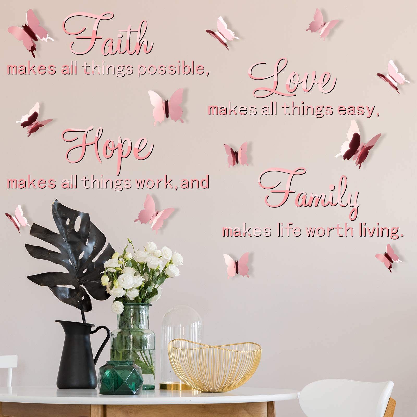 3D Acrylic Mirror Wall Stickers - Removable Butterfly Decor DIY for Home, Office, School & Teen Dorm Room - Inspirational 