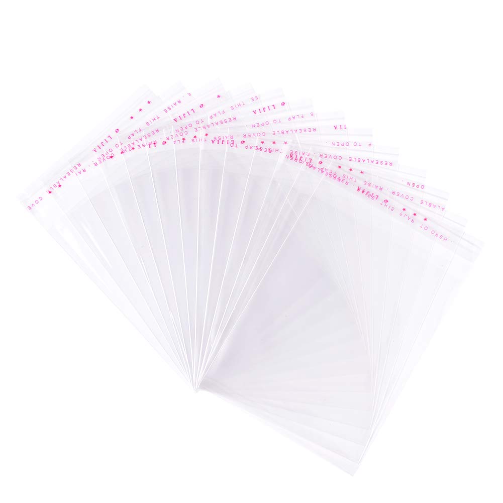 1000pcs 4.13x3.54inch (105x90mm) Clear Resealable OPP Plastic Bags with Self-Adhesive Seal - Perfect for Bakery, Candy, Soap, Cookies, Jelly & Chocolate Packaging - Food Safe Transparent Poly Bags for Retail, Storage & Gift Wrapping
