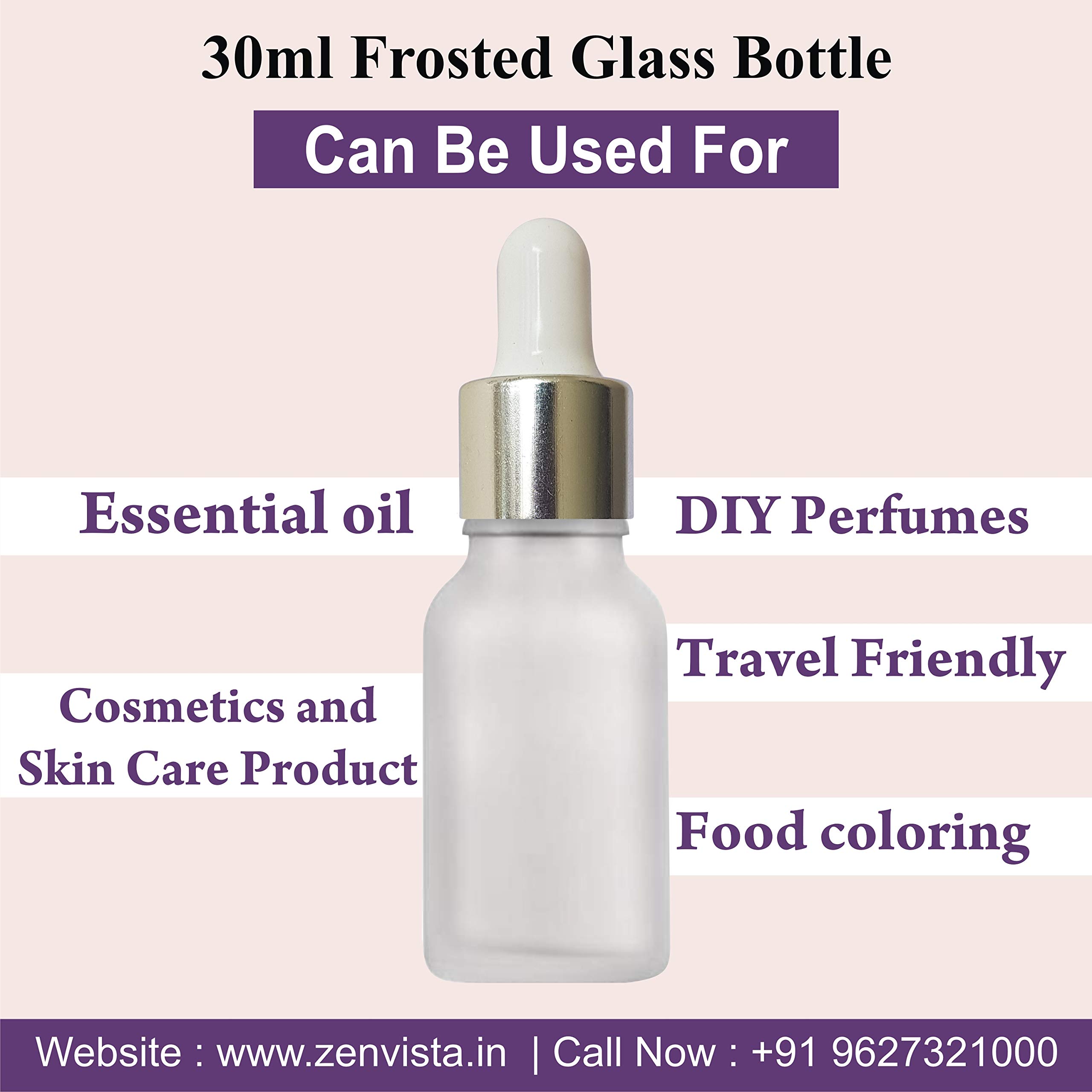 Premium 30ml Empty Glass Bottles with Silver Plating Dropper - 3 Pack for Essential Oils, Fragrances, Perfumes & Serums | Leakproof Multipurpose Storage for DIY Beauty, Aromatherapy & Travel Use