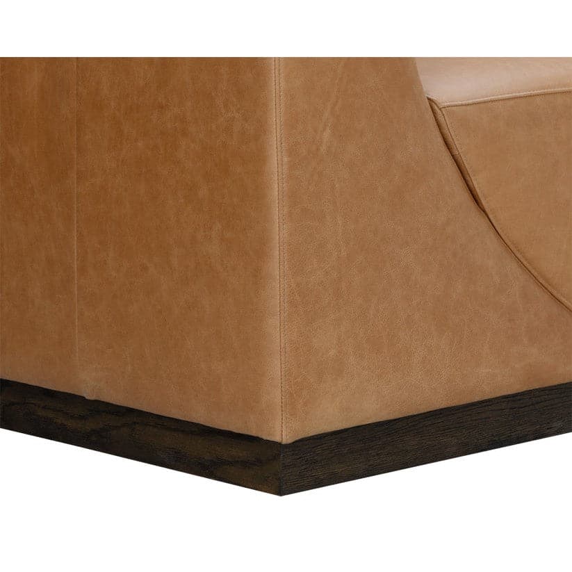 Anakin Sofa - Light Oak Frame with Tuscany Warm Black Leather Upholstery - Perfect for Living Room, Office or Lounge Area