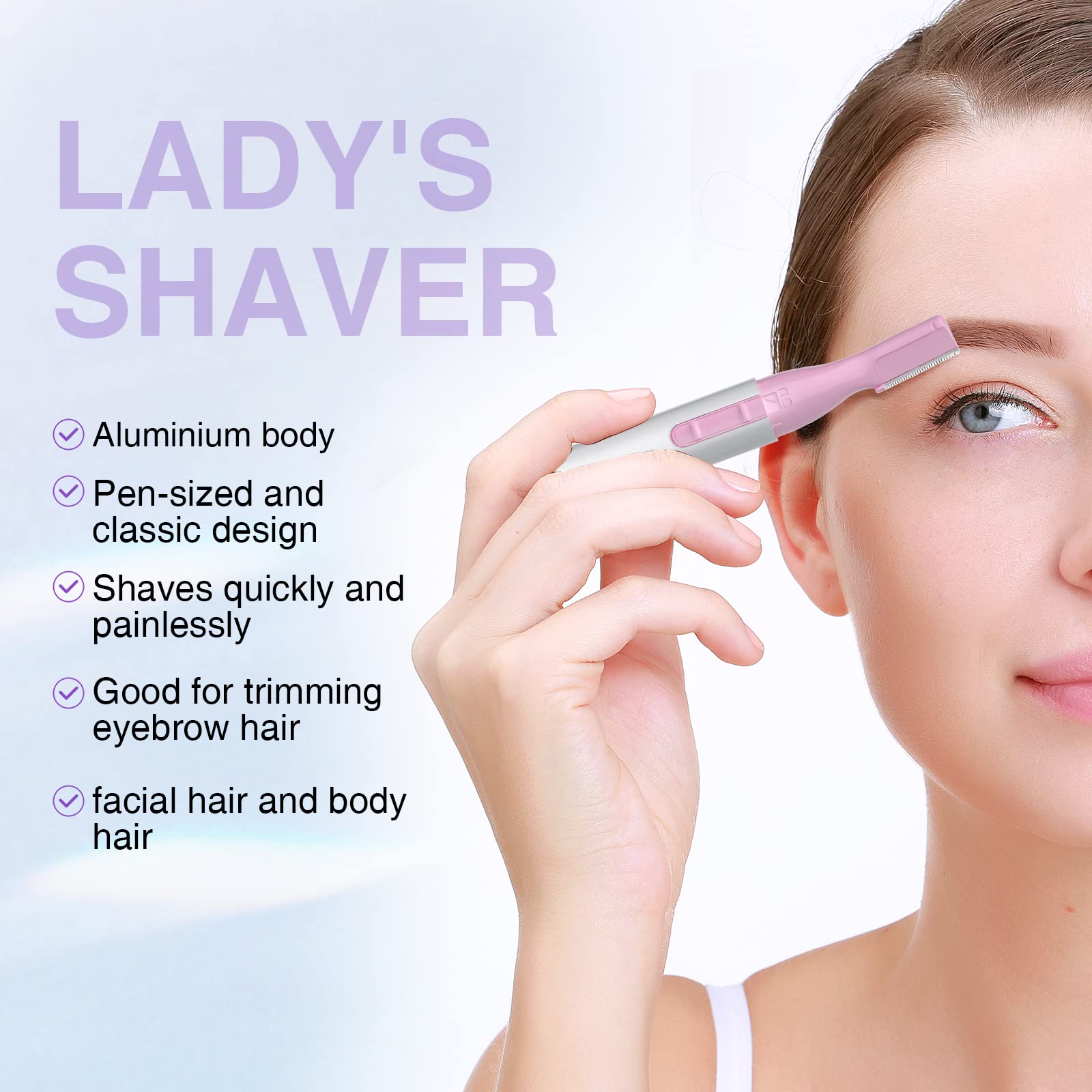 TOUCHBeauty Battery-Powered Eyebrow Trimmer with Comb - Painless Facial Hair Remover for Eyebrows, Neckline, Nose & Ears | Perfect for Home Grooming, Travel & Quick Touch-Ups