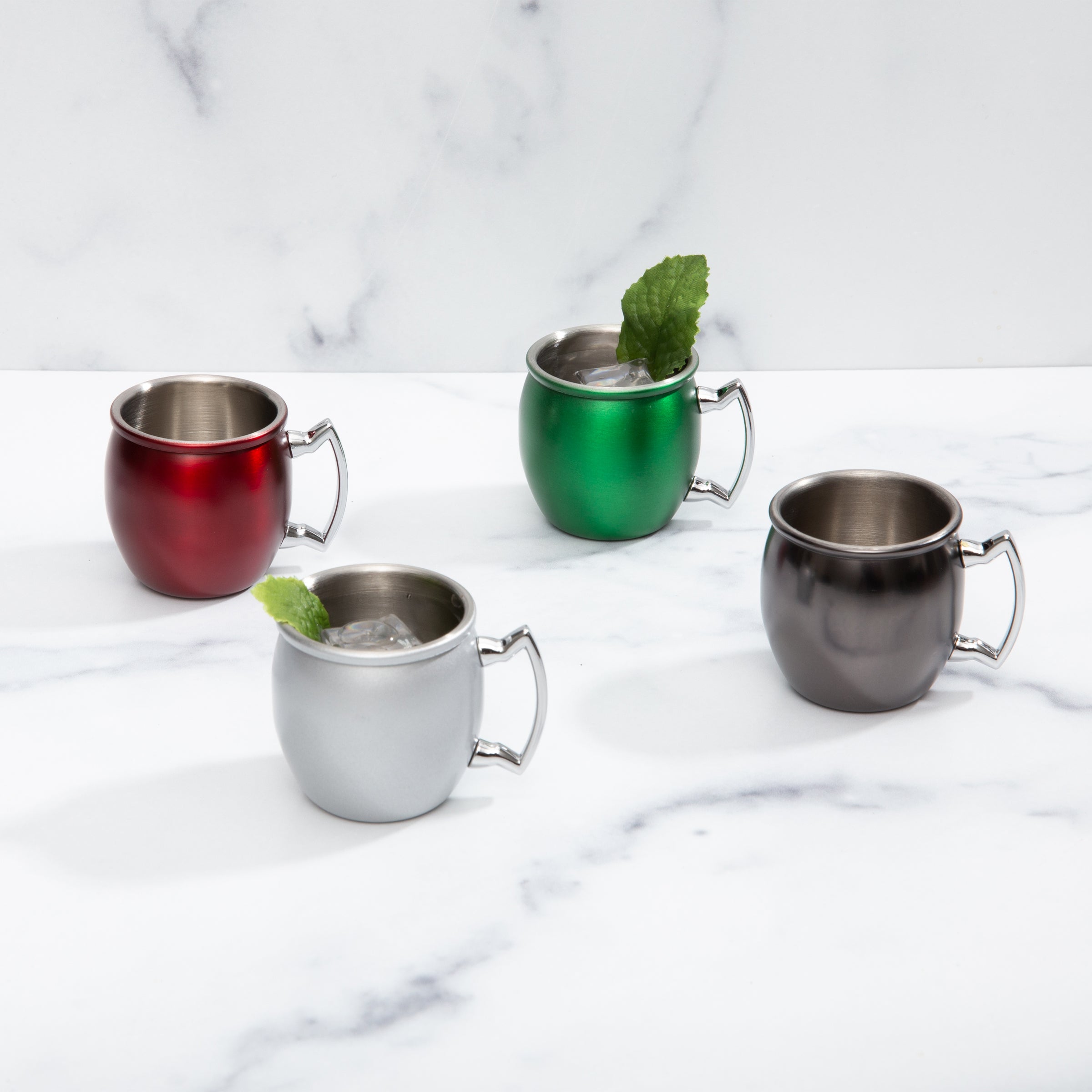 Holiday Mini Mule Mug Shot Glasses Set of 4 - Fun Party Drinking Cups for Christmas, New Year & Celebrations