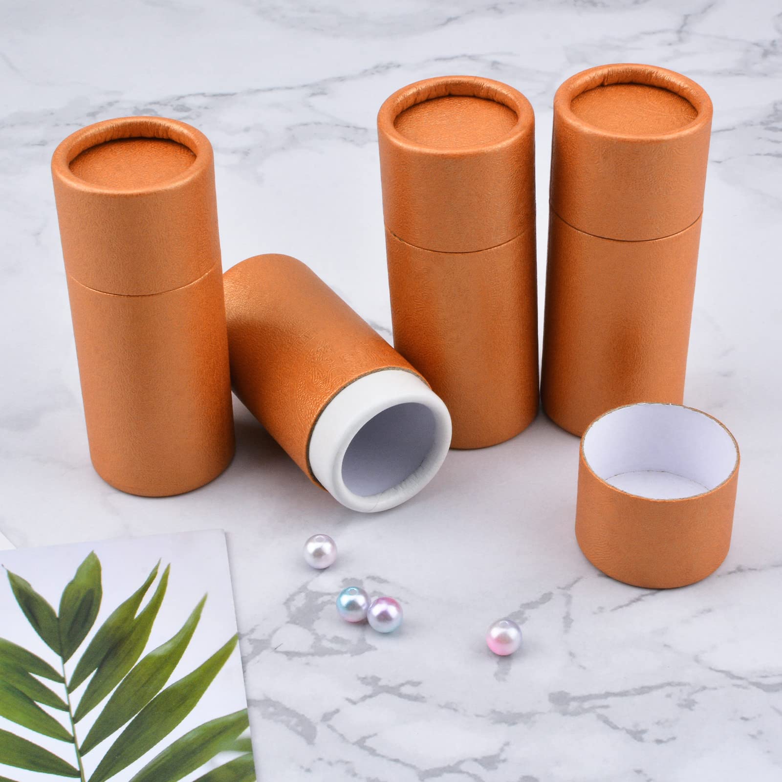 12-Pack Gold Kraft Paperboard Tubes with Lids - 10ml Small Round Containers for Tea, Ornaments & Gift Packaging | DIY Crafts, Party Favors, Wedding Decorations