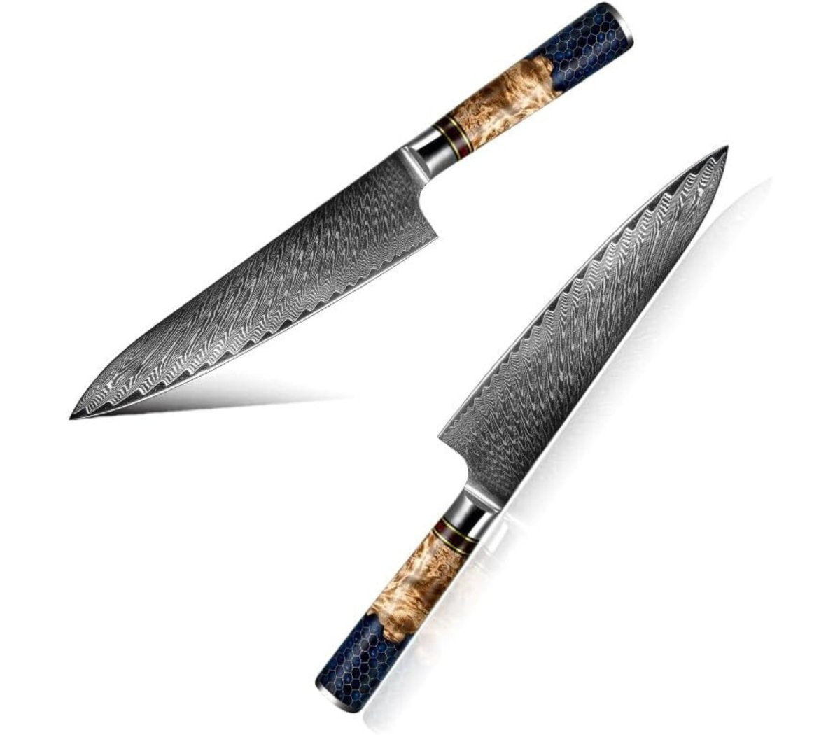 Premium Yamato Chef Knife - Japanese High-Carbon Steel Blade with Exotic Olive Burl Wood & Honeycomb Composite Handle - Perfect for Professional Chefs & Home Cooking Enthusiasts