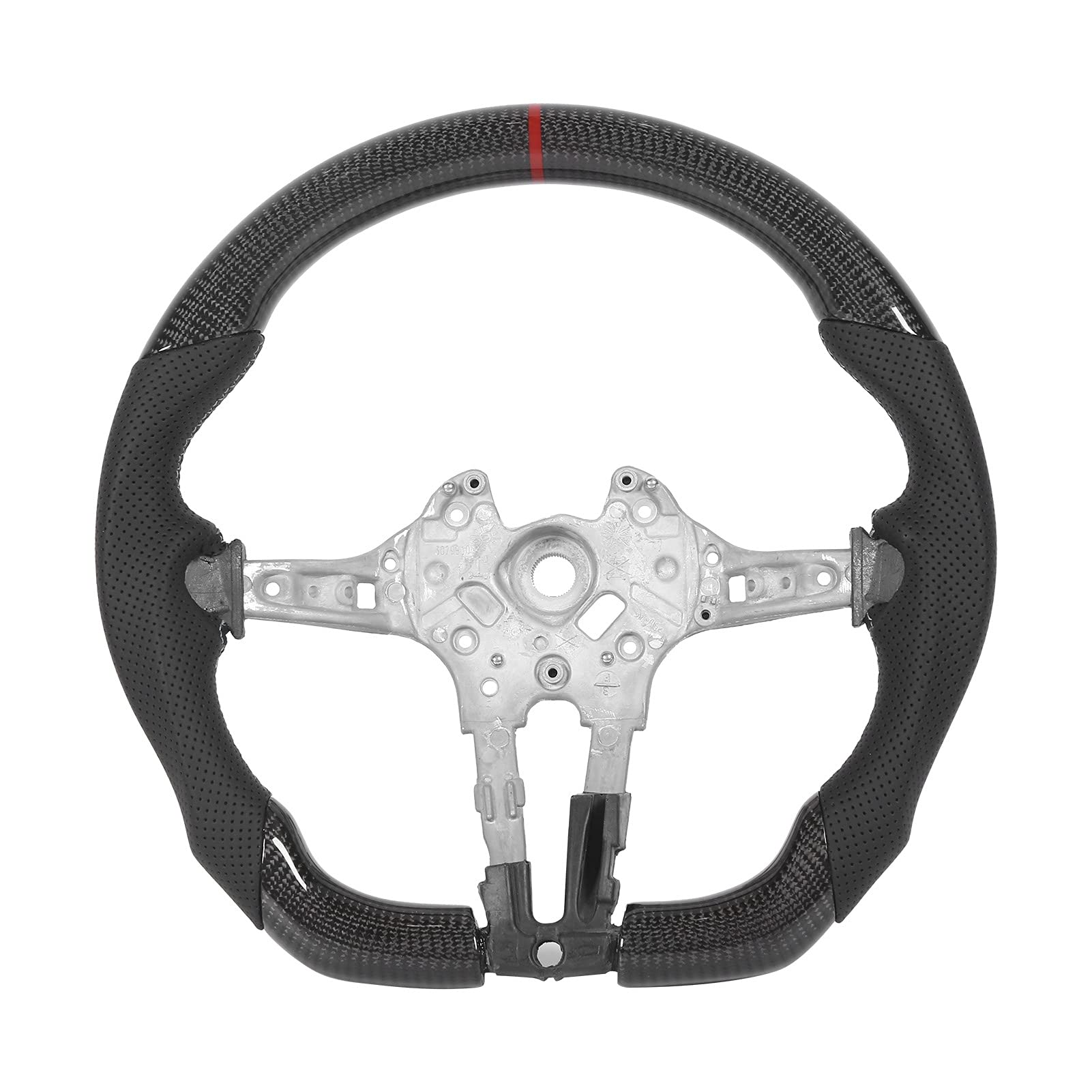 Akozon Custom Carbon Fiber Flat Bottom Steering Wheel with Perforated Leather - Compatible with BMW F20 F22 F30 F32 M2 M3 M4 - Premium Racing Wheel for Enhanced Driving Performance & Style