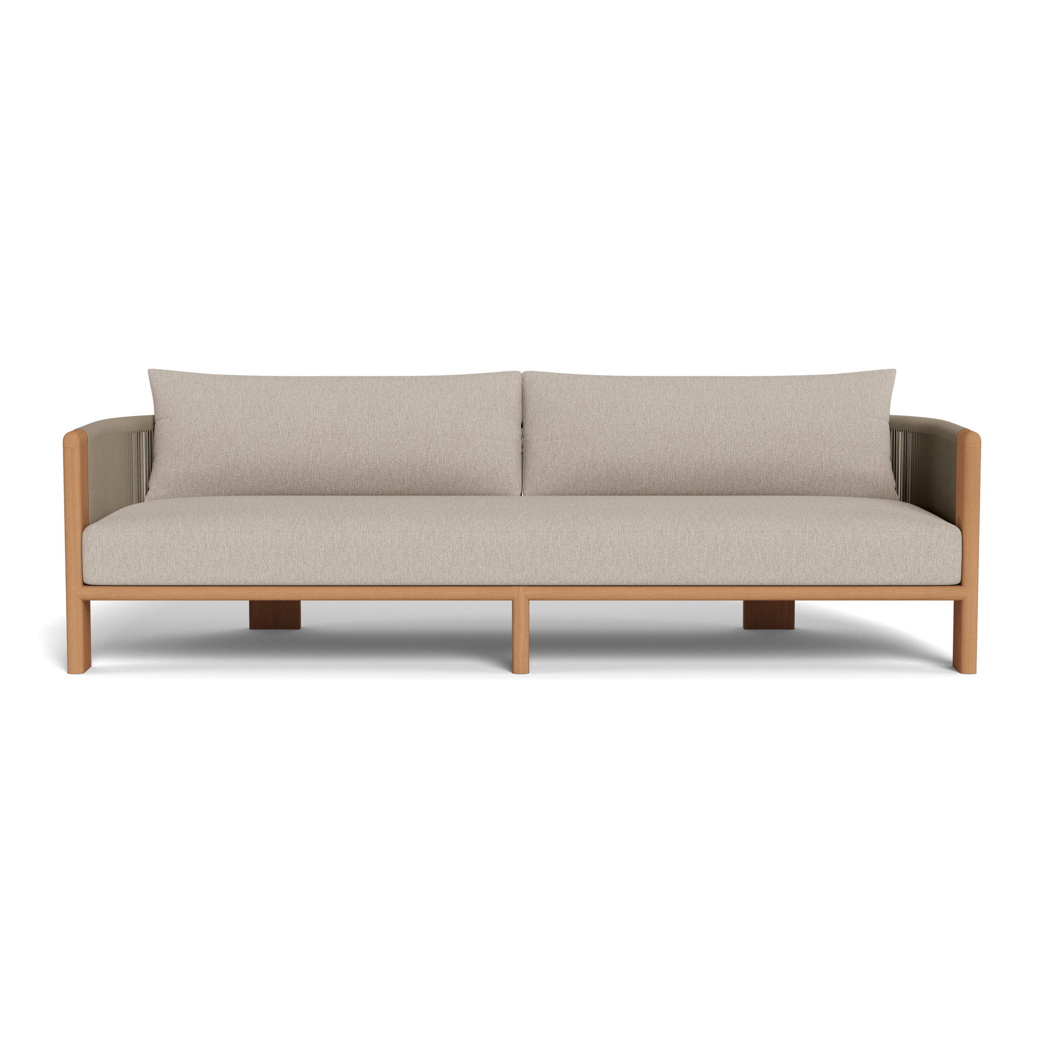 Premium Palm Beach Teak 3-Seater Outdoor Sofa Set - Weather-Resistant Patio Furniture for Poolside, Garden & Backyard Relaxation