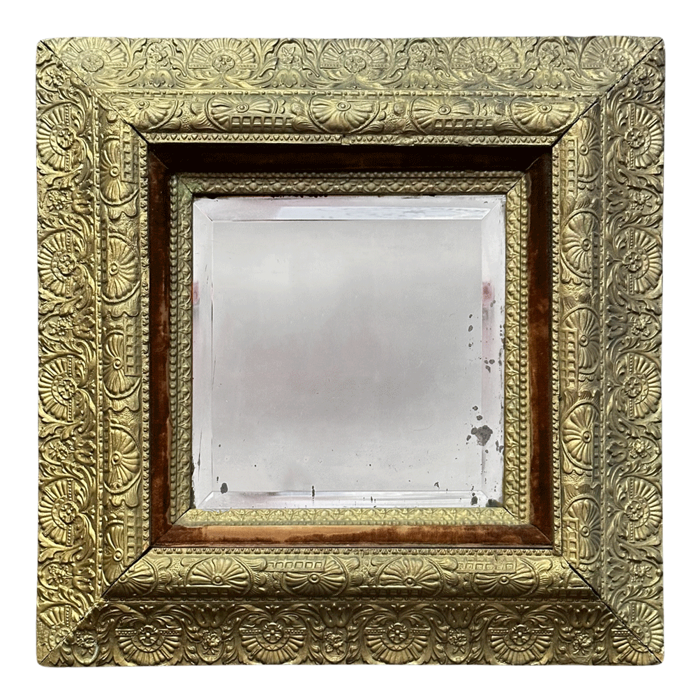 Vintage Early 20th Century American Arts & Crafts Wall Mirror - 23 Inch Handcrafted Decorative Mirror for Living Room, Bedroom & Entryway Décor
