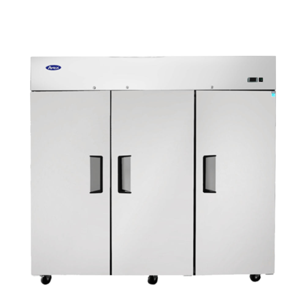 Atosa MBF8006 Commercial Top Mounted 3-Door Refrigerator - Perfect for Restaurants, Cafes, and Catering Businesses