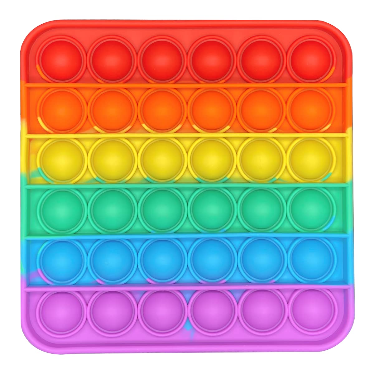 Pop Bubbles Fidget Sensory Toy for Kids & Adults - Silicone Stress Relief Push Bubble Toy for Autism, ADHD, Anxiety - Square Sensory Fidget Toy for Classroom, Office, Travel and Emotional Relaxation