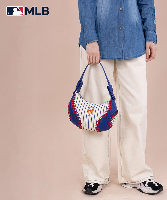 MLB New York Mets Hobo Bag for Women - Stylish Crossbody Shoulder Purse - Perfect for Baseball Games, Shopping & Daily Use
