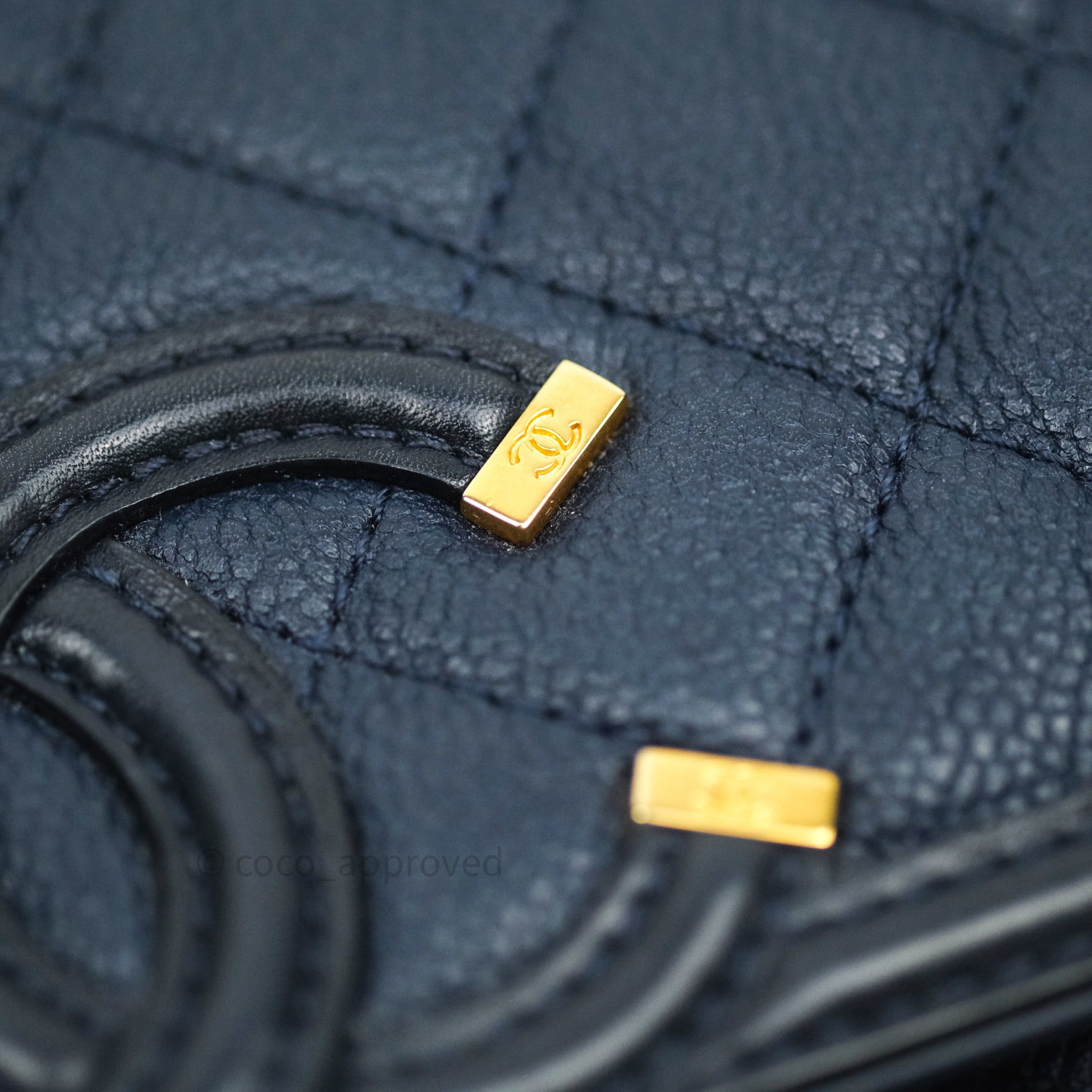 Chanel Caviar Quilted Small CC Filigree Flap Bag in Navy & Black | Luxury Crossbody Purse for Women | Perfect for Evening Events & Daily Use