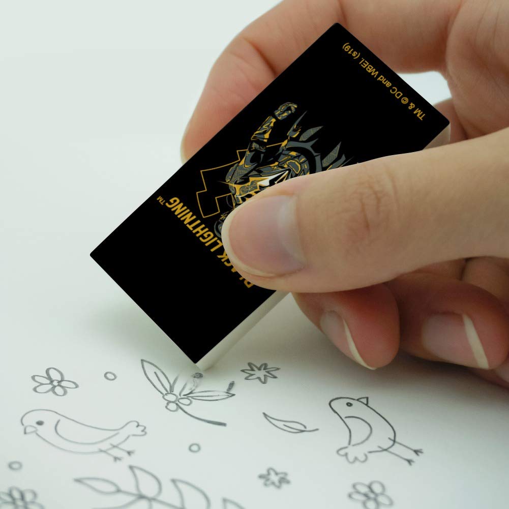 Premium Black Lightning Graphic Eraser Set - 2 Pack for Artists & Students - Perfect for Sketching, Drawing, and School Projects