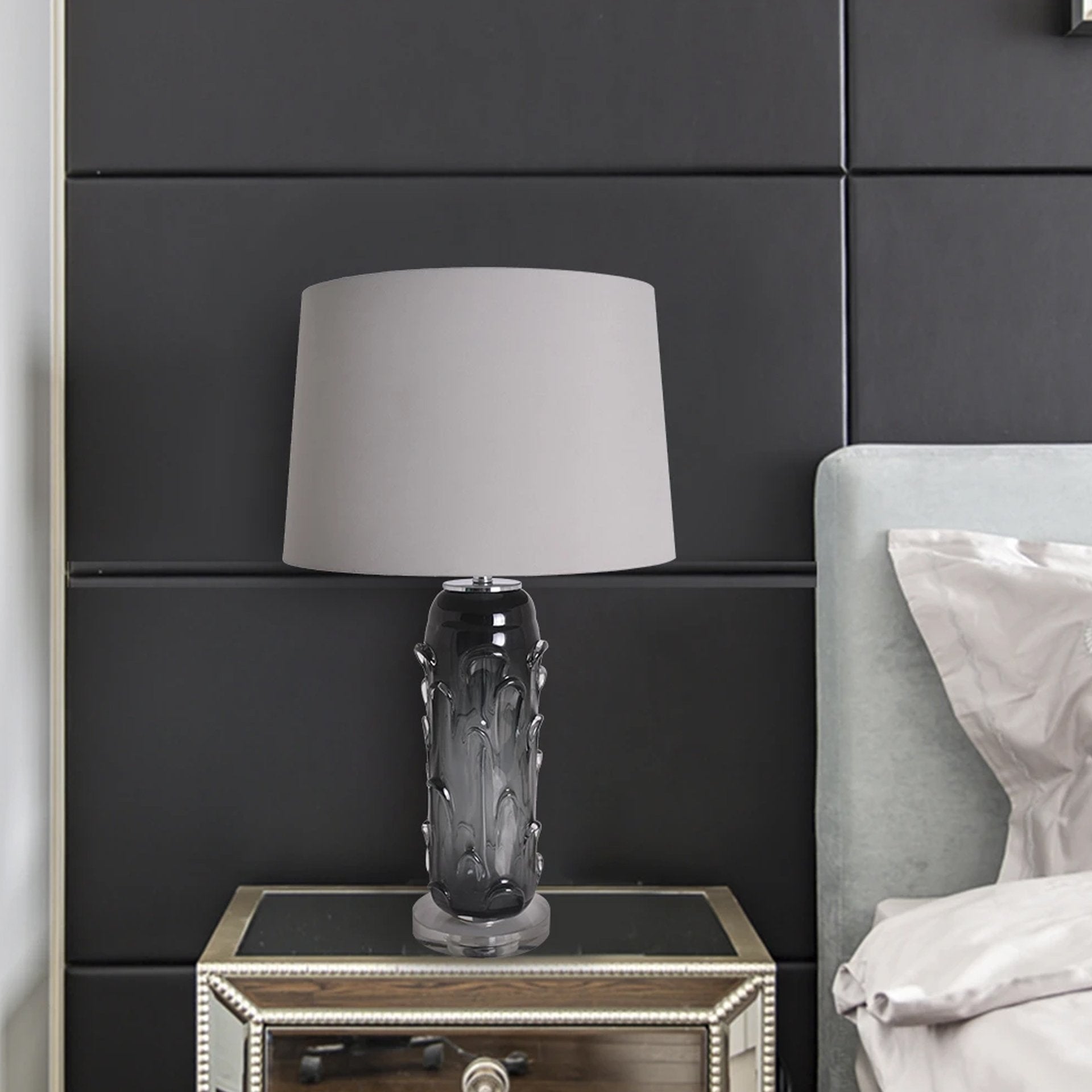 Hyacinth Sculpted Translucent Glass Accent Table Lamp - 27