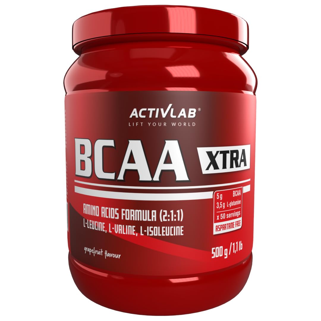 ACTIVLAB SPORT BCAA Xtra 500g Grapefruit Flavor Branched-Chain Amino Acid Supplement Powder - Pre & Post Workout Recovery for Athletes & Fitness Enthusiasts