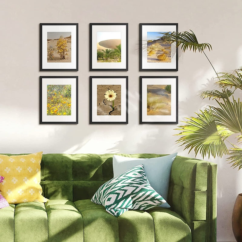 5 Piece Wall Gallery Picture Collage Frame Set - Black Wooden Photo Frames for Home Decor, Living Room, Bedroom & Office Display