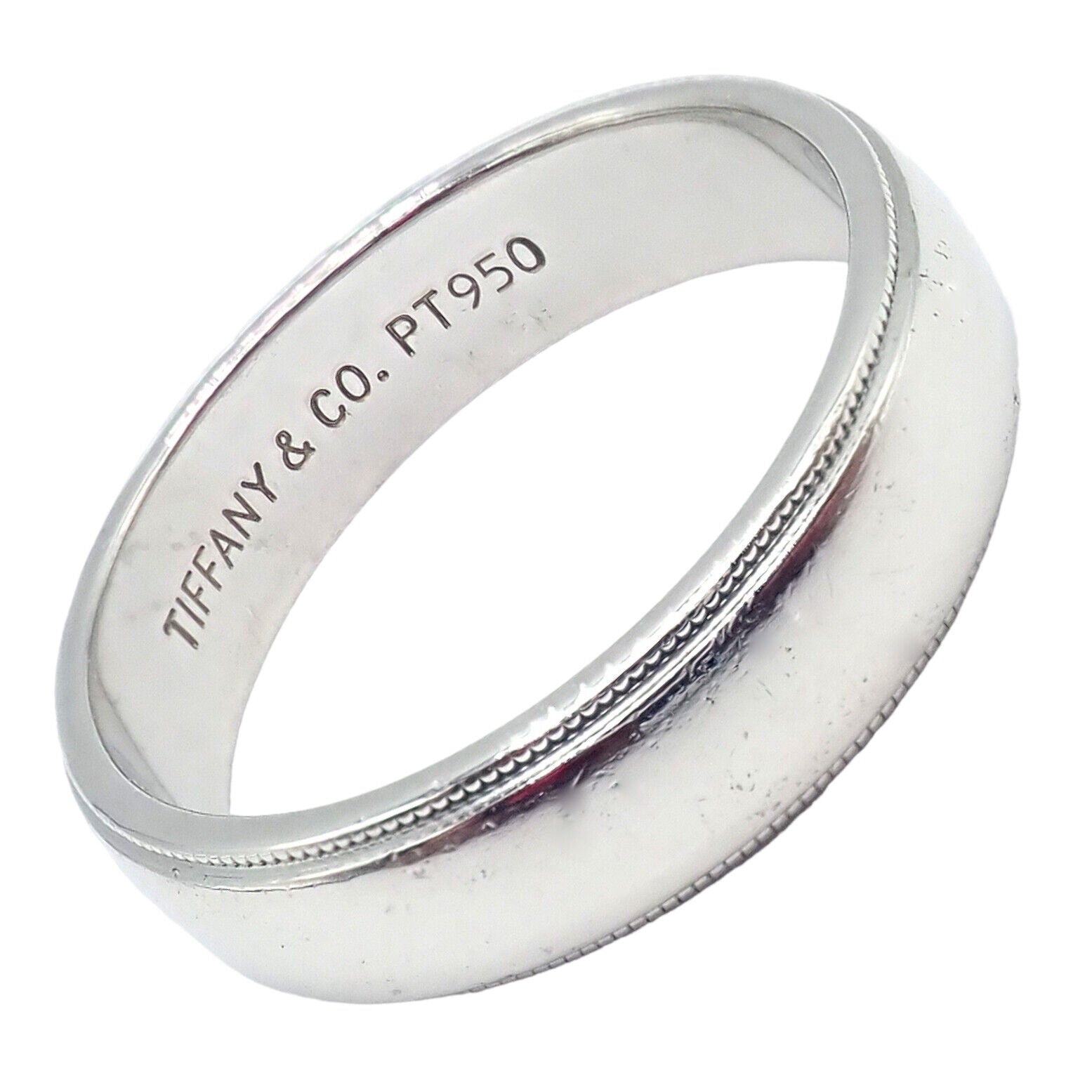 Tiffany & Co. Platinum 6mm Classic Milgrain Men's Wedding Band Ring Size 11.5 - Perfect for Engagement, Anniversary & Special Occasion Gifts