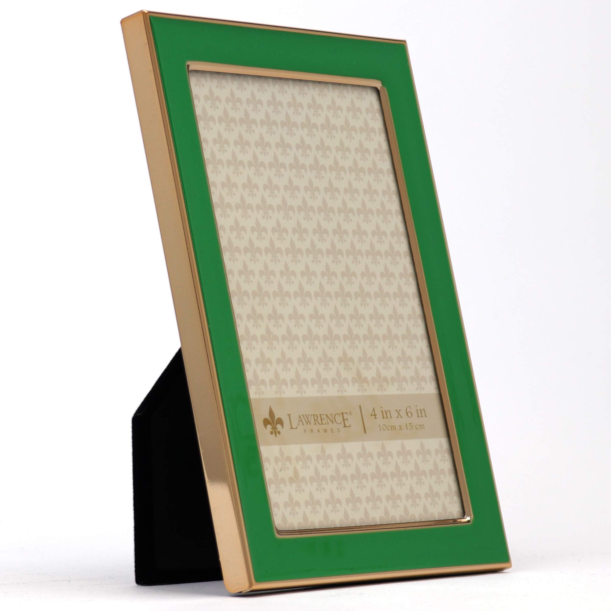 Lawrence Frames 4x6 Inch Green Metal and Enamel Picture Frame - Perfect for Wall Decor, Tabletop Displays, and Photo Gifts