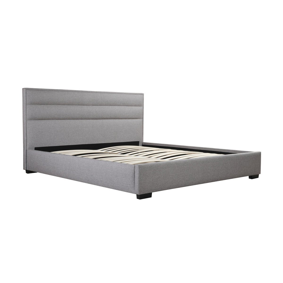 Fabiola King Upholstered Platform Bed Frame with Headboard - Modern Upholstered Bed Frame for Bedroom - Luxury King Size Bed with Sturdy Wooden Slats - Perfect for Master Bedroom & Guest Room