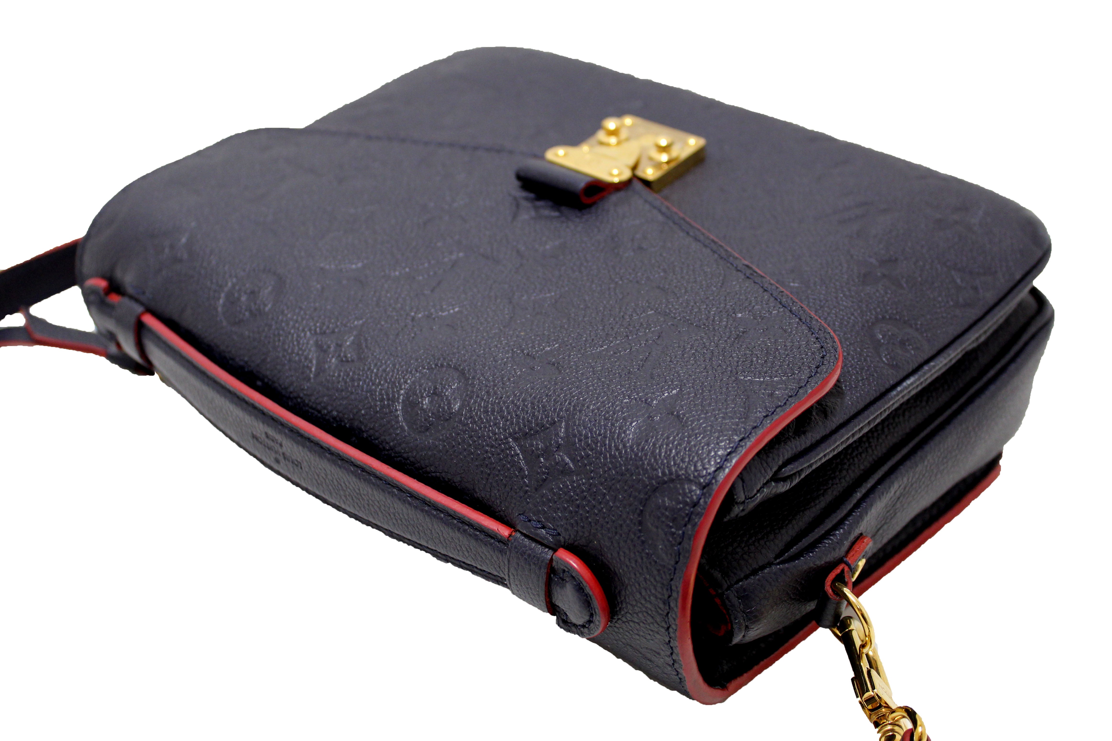 Authentic Louis Vuitton Blue Monogram Empreinte Leather Metis Pochette Crossbody Bag - Luxury Designer Shoulder Purse for Women, Perfect for Work, Travel & Everyday Use