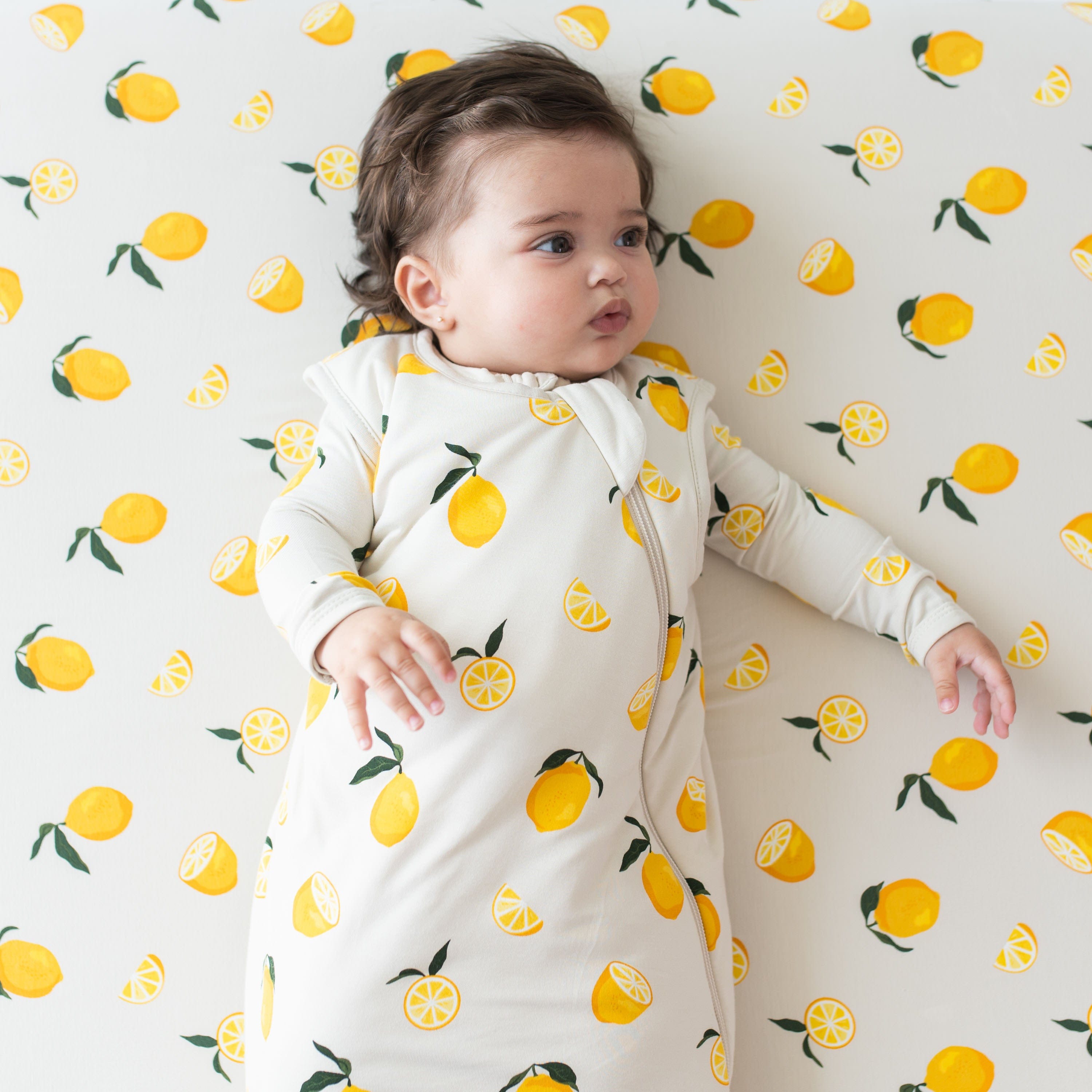 Lemon Print Baby Sleep Sack - Soft & Breathable 1.0 TOG Wearable Blanket for Newborns & Infants - Perfect for Nursery, Daycare & Travel
