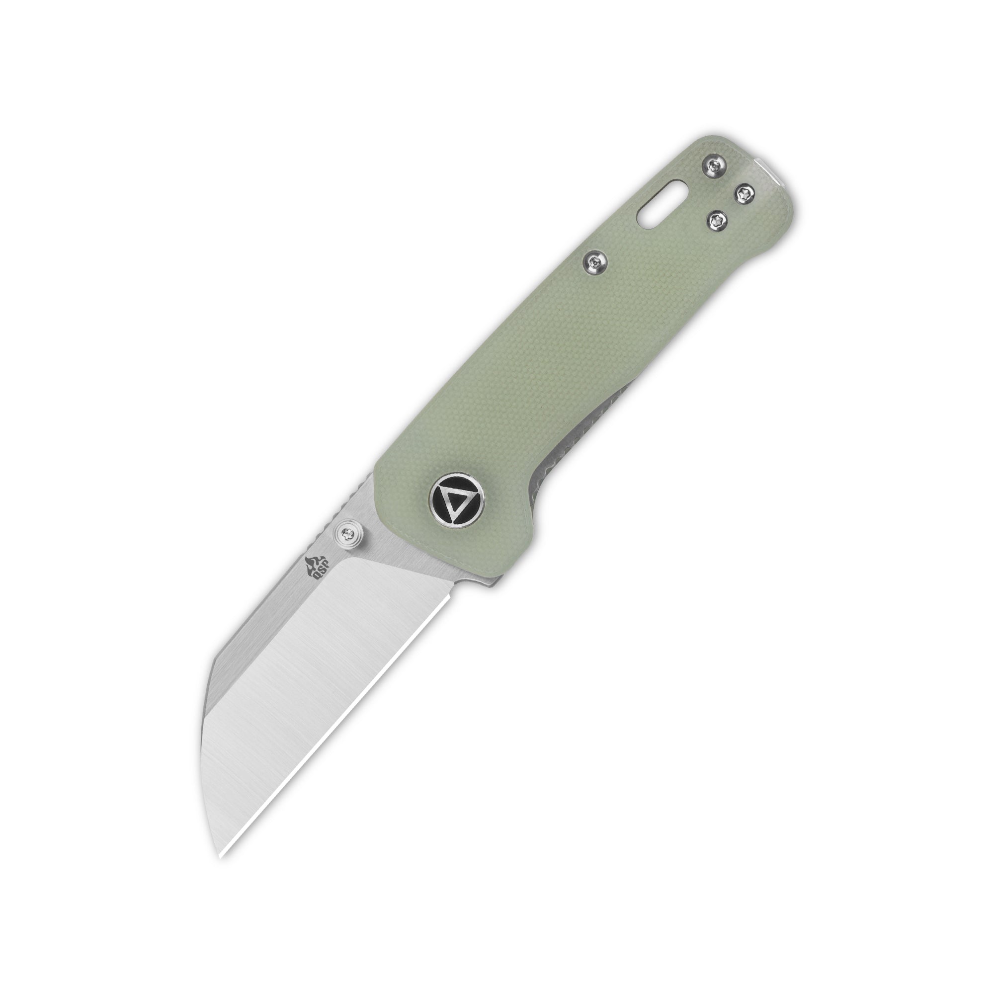 QSP Penguin Mini Liner Lock Pocket Knife - 14C28N Stainless Steel Blade with Jade G10 Handle - EDC Folding Knife for Camping, Hiking & Everyday Carry