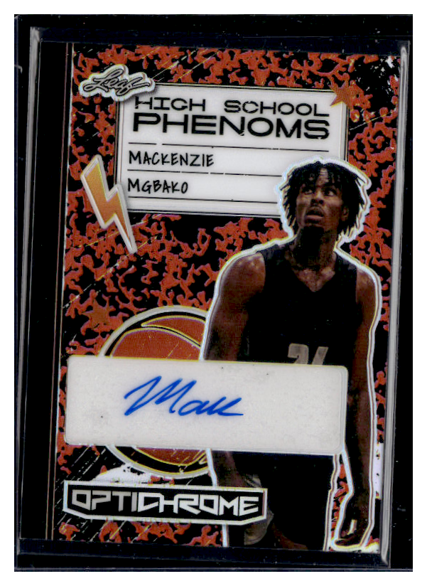 2022 LEAF OPTICHROME BASKETBALL CARD - Mackenzie Mgbako High School Phenoms Autograph #HSP MM1/4 - Rare Collectible for Sports Memorabilia & Basketball Fans - Perfect for Display, Trading, and Investment