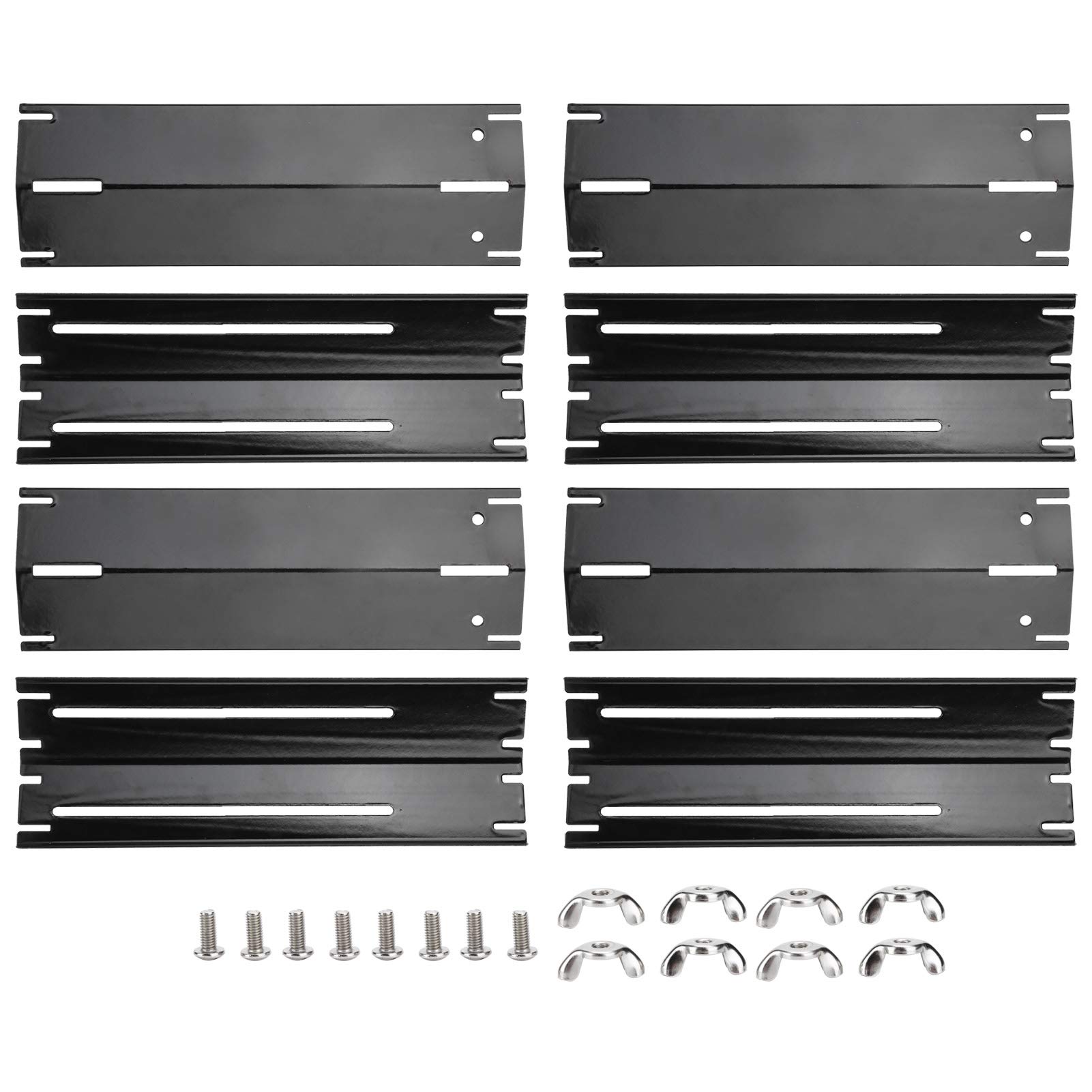 4PCS Adjustable Stainless Steel BBQ Flame Tamer - Heat Plate Shield & Burner Cover for Gas Grills | Durable Grill Accessories for Outdoor Cooking, Backyard BBQs & Camping