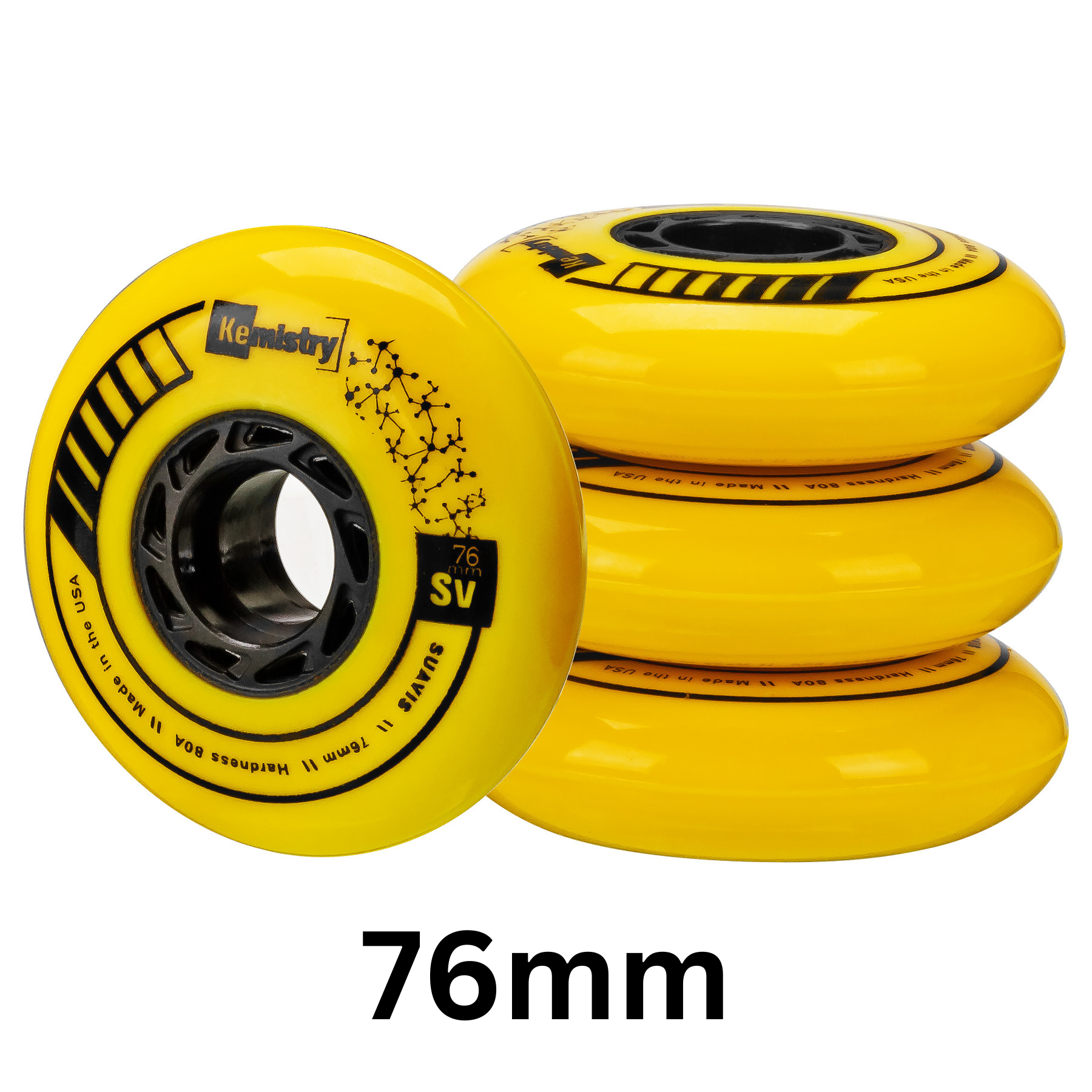 Kemistry Suavis Inline Skating Wheels - High Performance 80mm 85A Urethane Wheels for Aggressive & Recreational Skating - Perfect for Skate Parks, Rinks & Outdoor Rollerblading